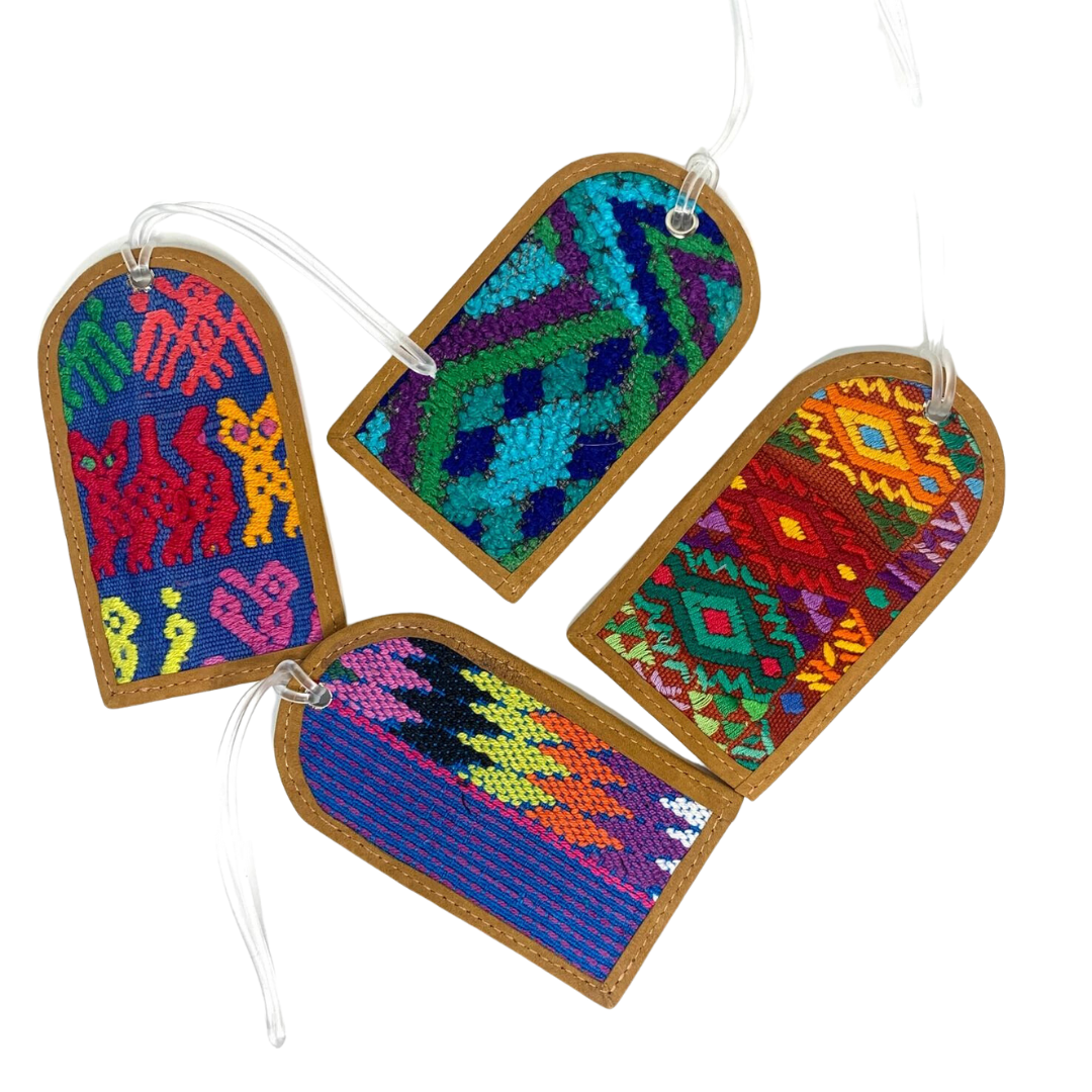 Upcycled Huipil Luggage Tag