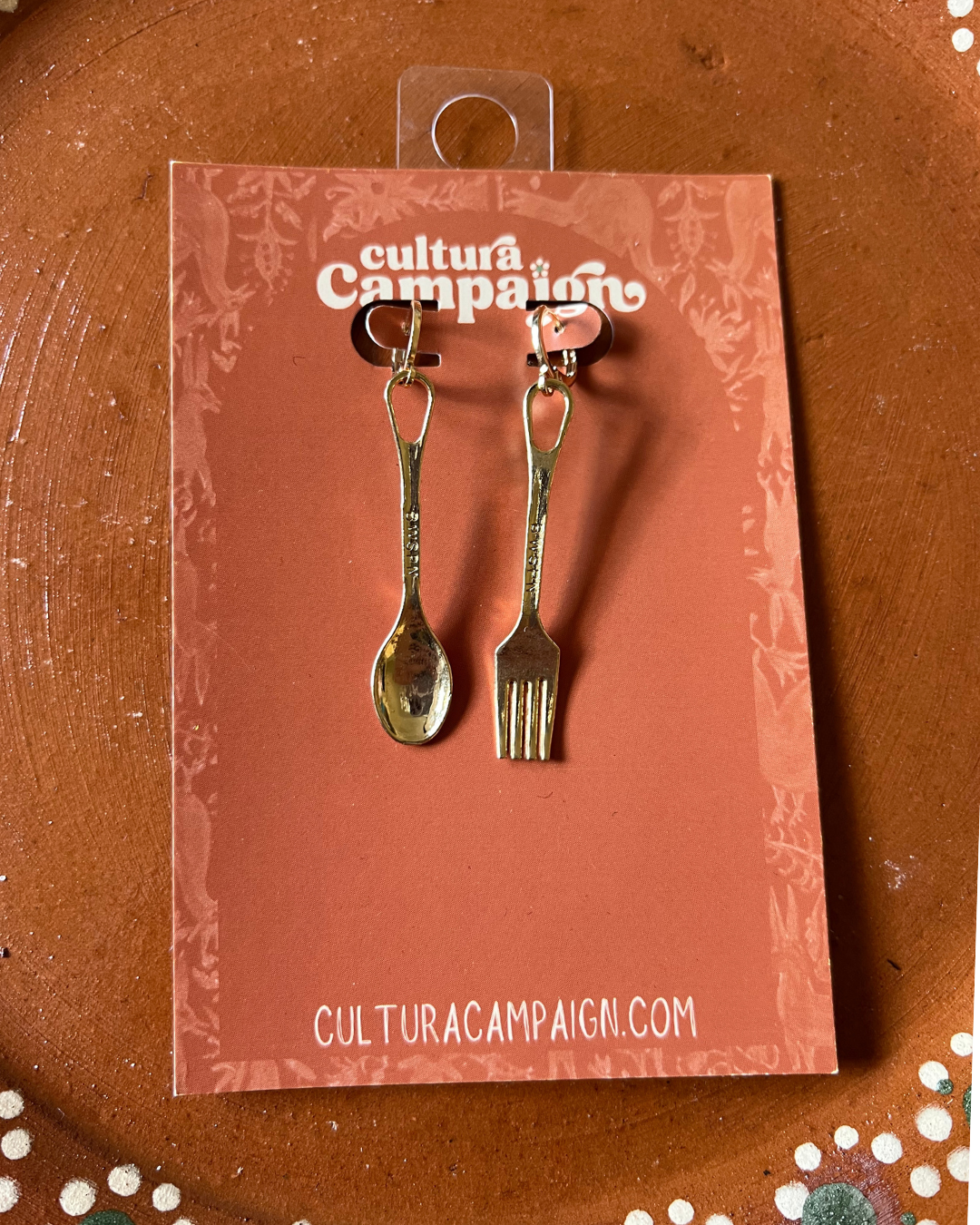 18k Gold Filled Spoon & Fork Earrings