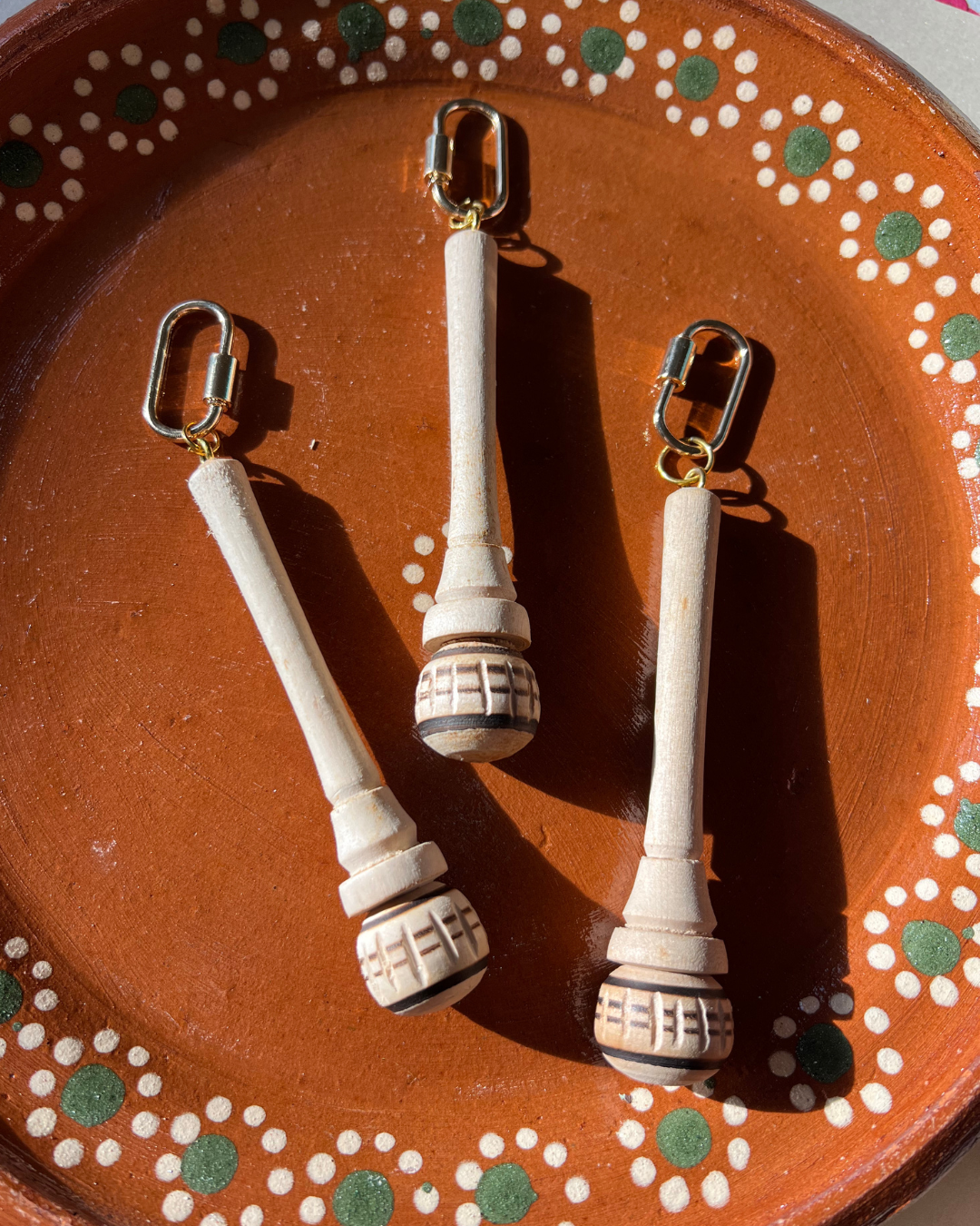 Mexican Wooden Utensils Bag Charms