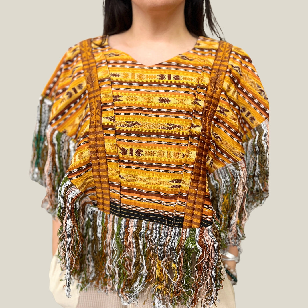 Embroidered Cape: Golidish Tan