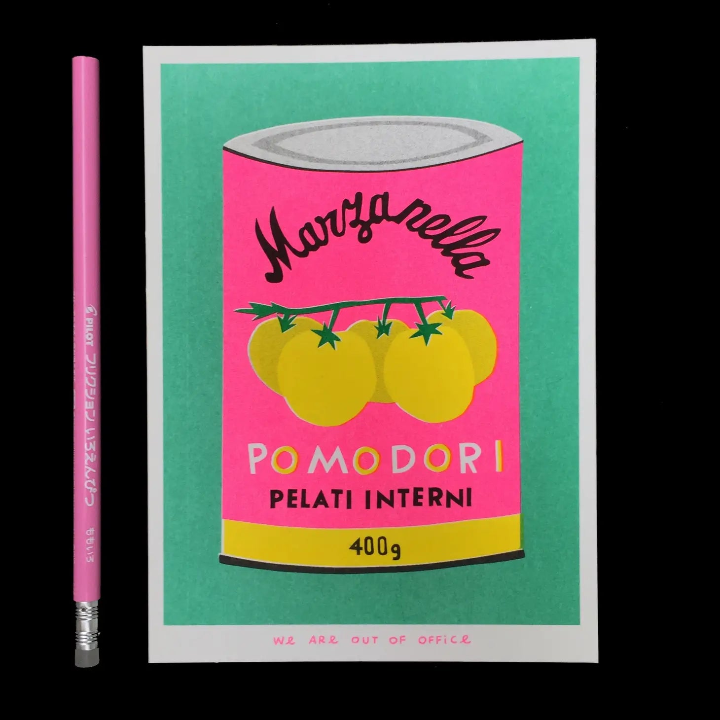 Can of Pomodori Risograph Print