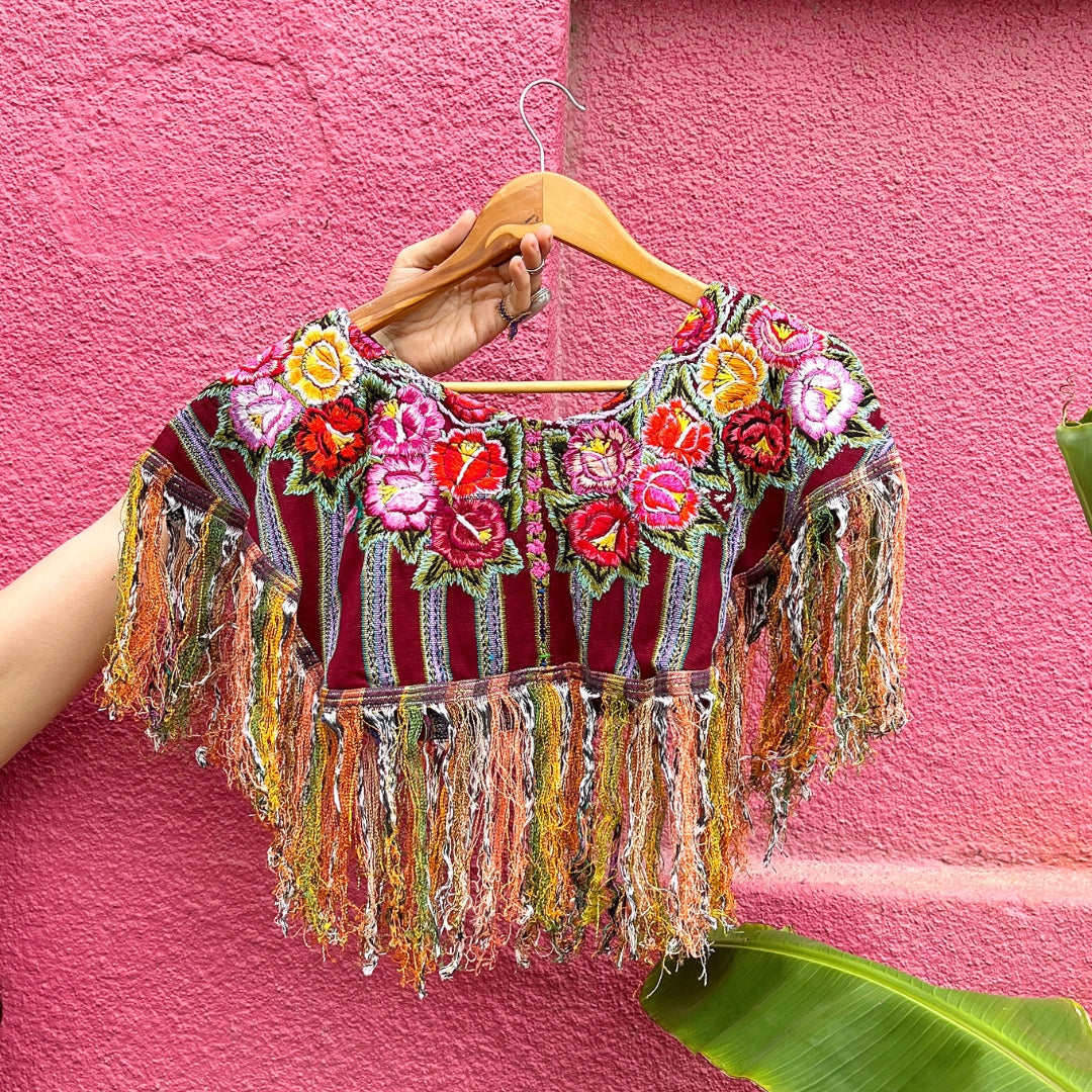 Embroidered Cape: Colorful Floral Collar