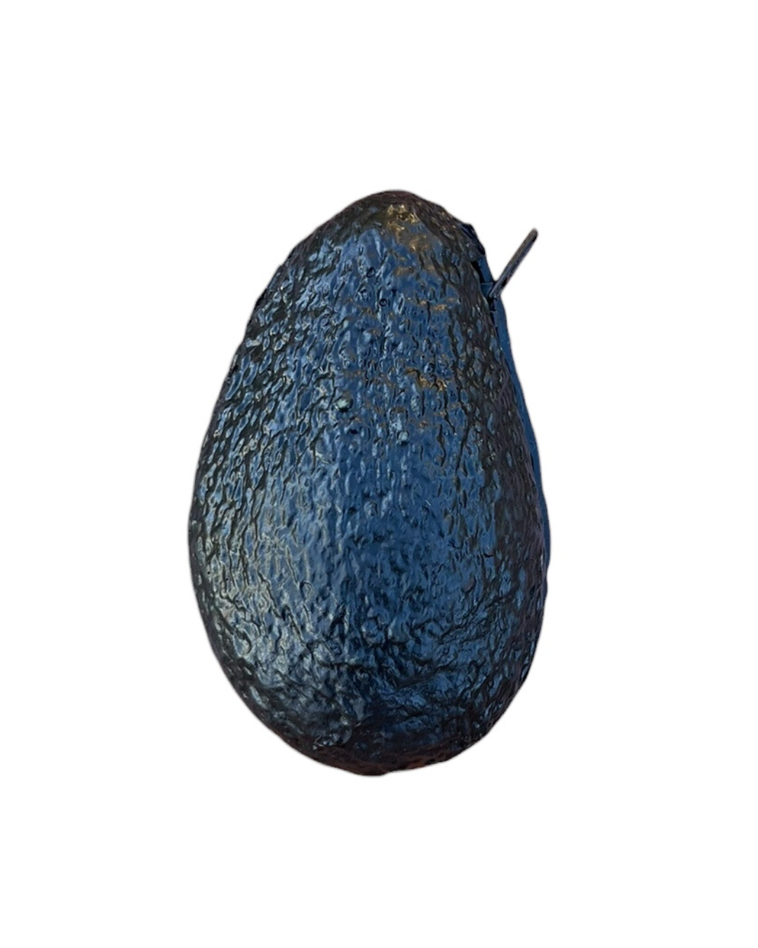 Black avocado coin purse on a white background