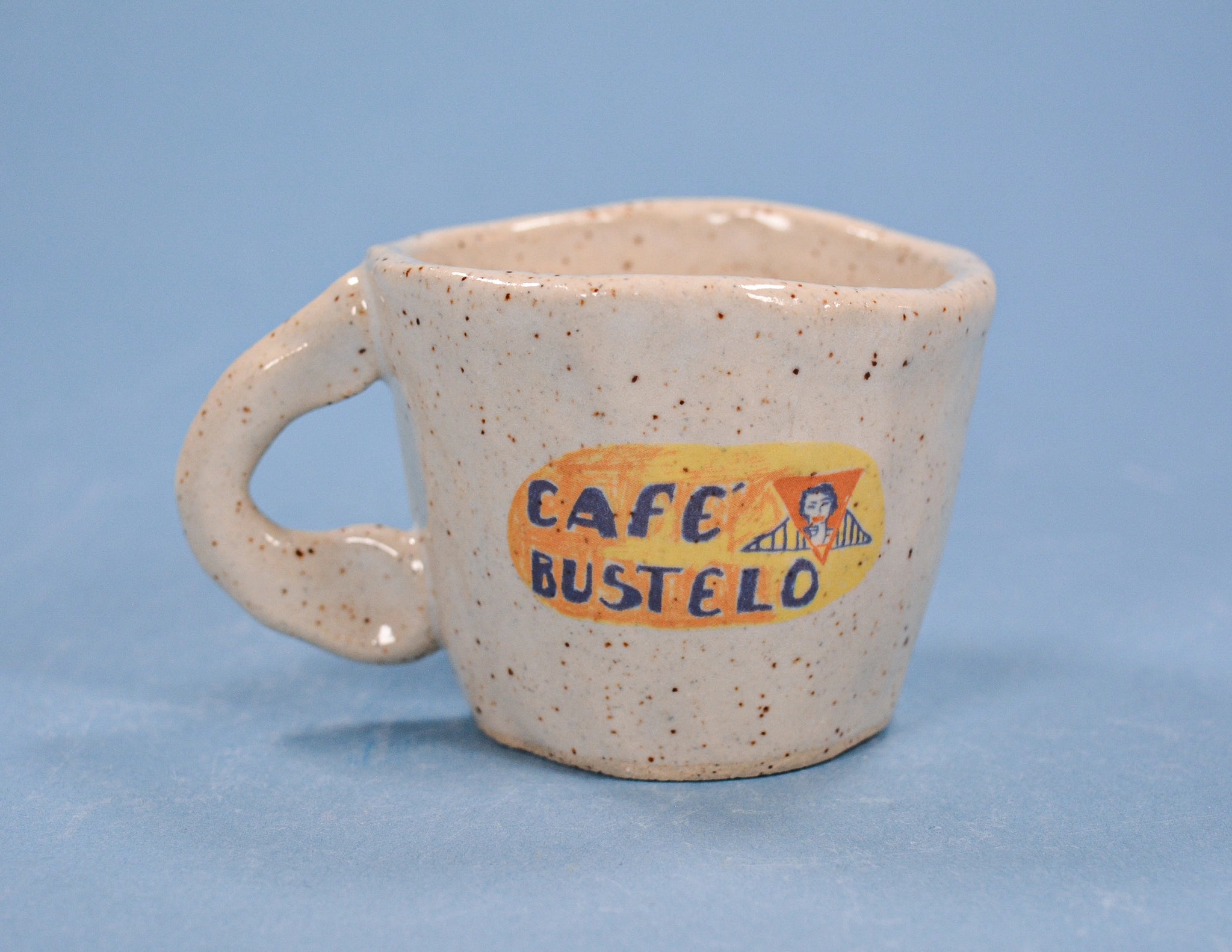 Handmade Café Bustelo Ceramic Espresso Cup 2-4 oz