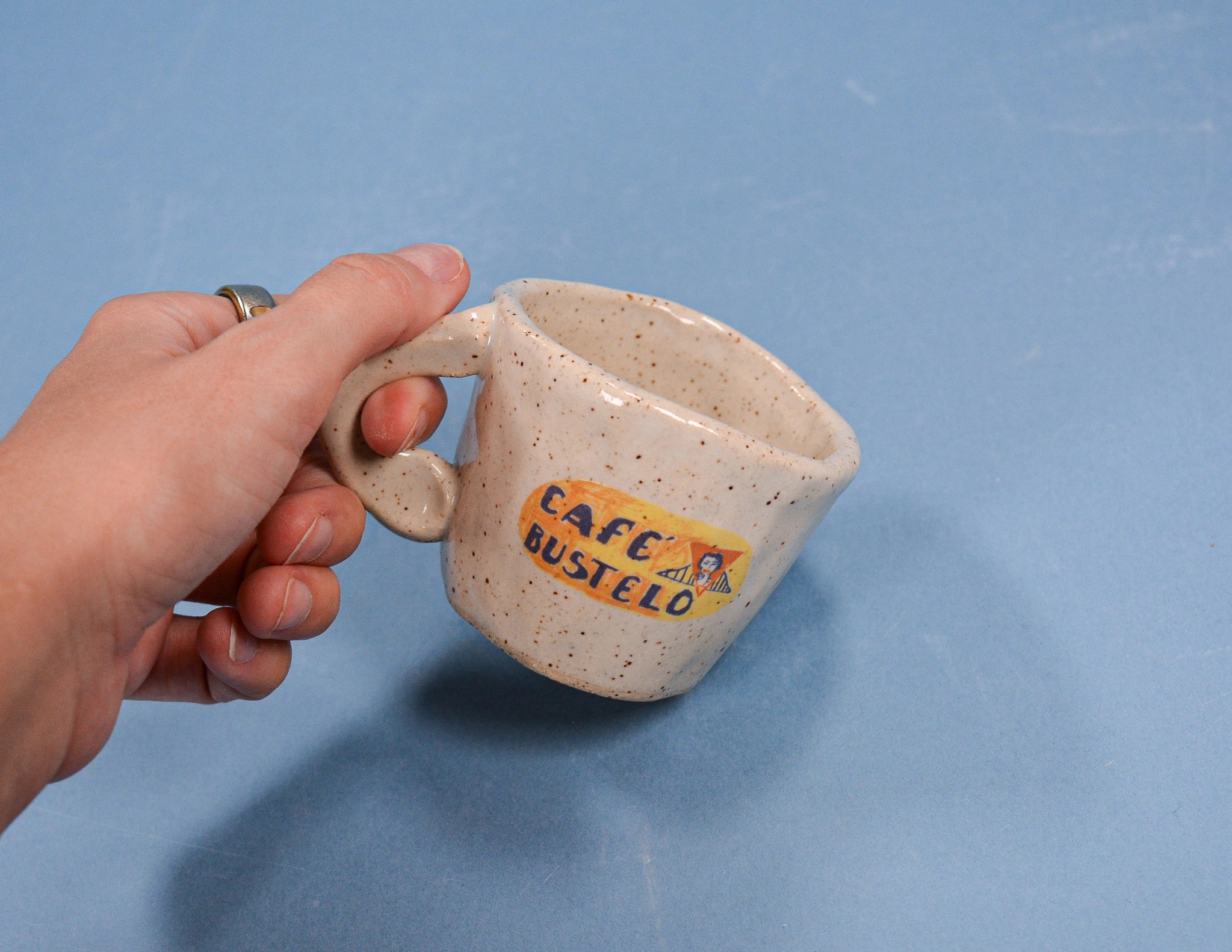 Handmade Café Bustelo Ceramic Espresso Cup 2-4 oz