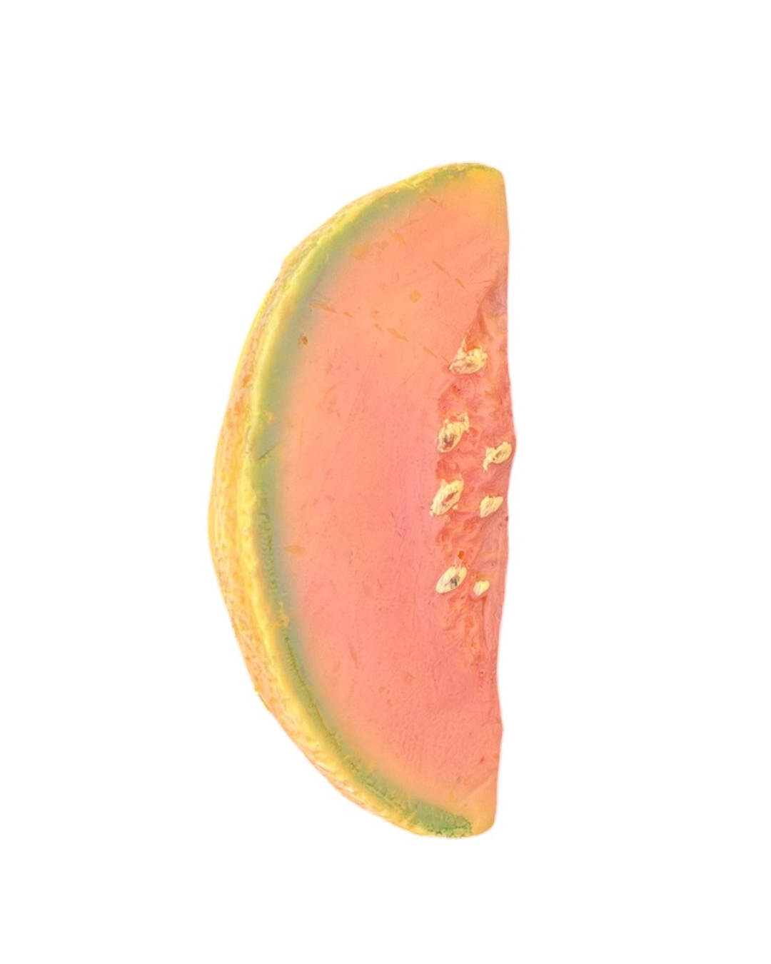 Cantaloupe coin purse on white background