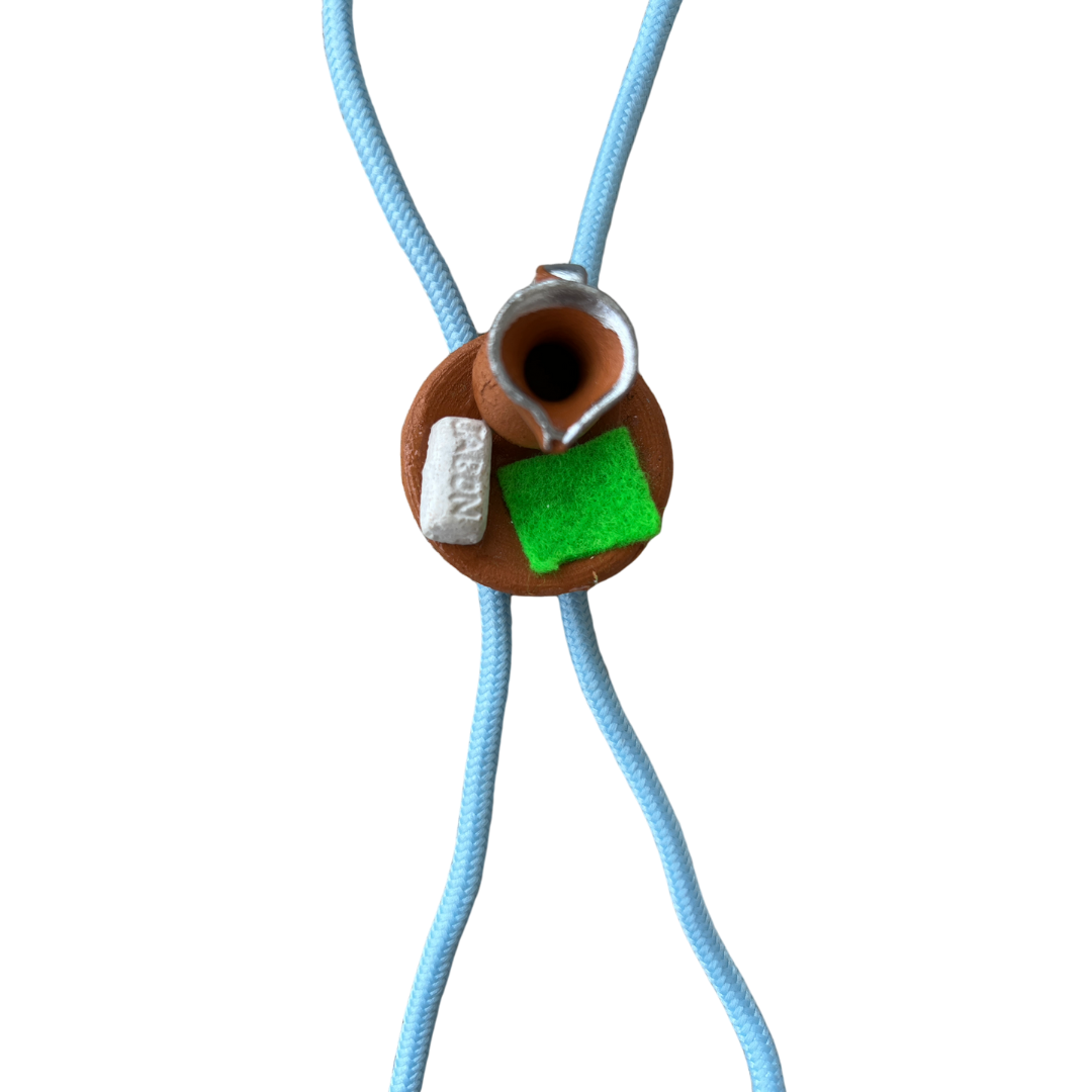 Cleaning Light Blue Bolo Tie