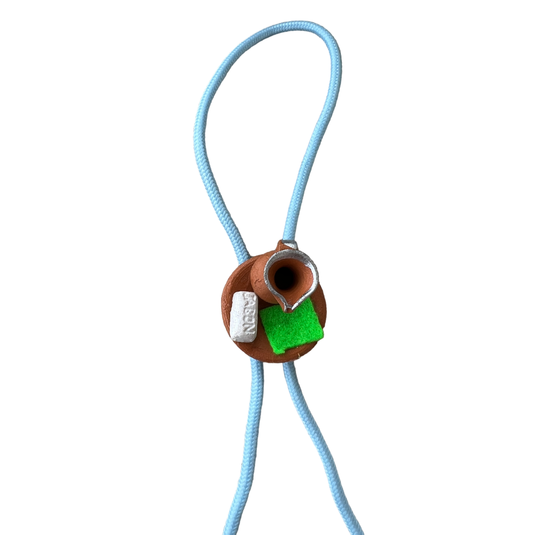 Cleaning Light Blue Bolo Tie