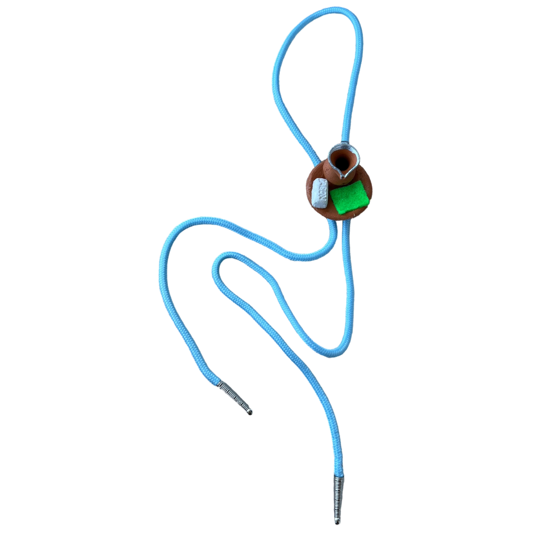Cleaning Light Blue Bolo Tie