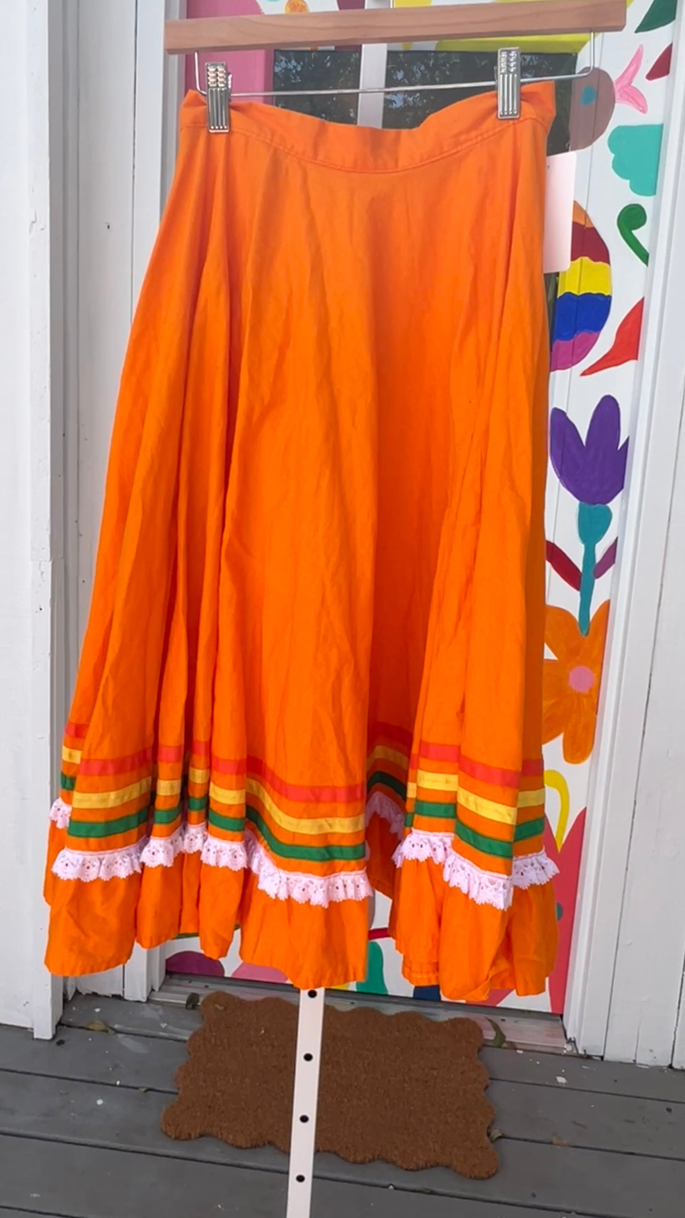 Muy Fun Find: Vintage Orange Folk Skirt