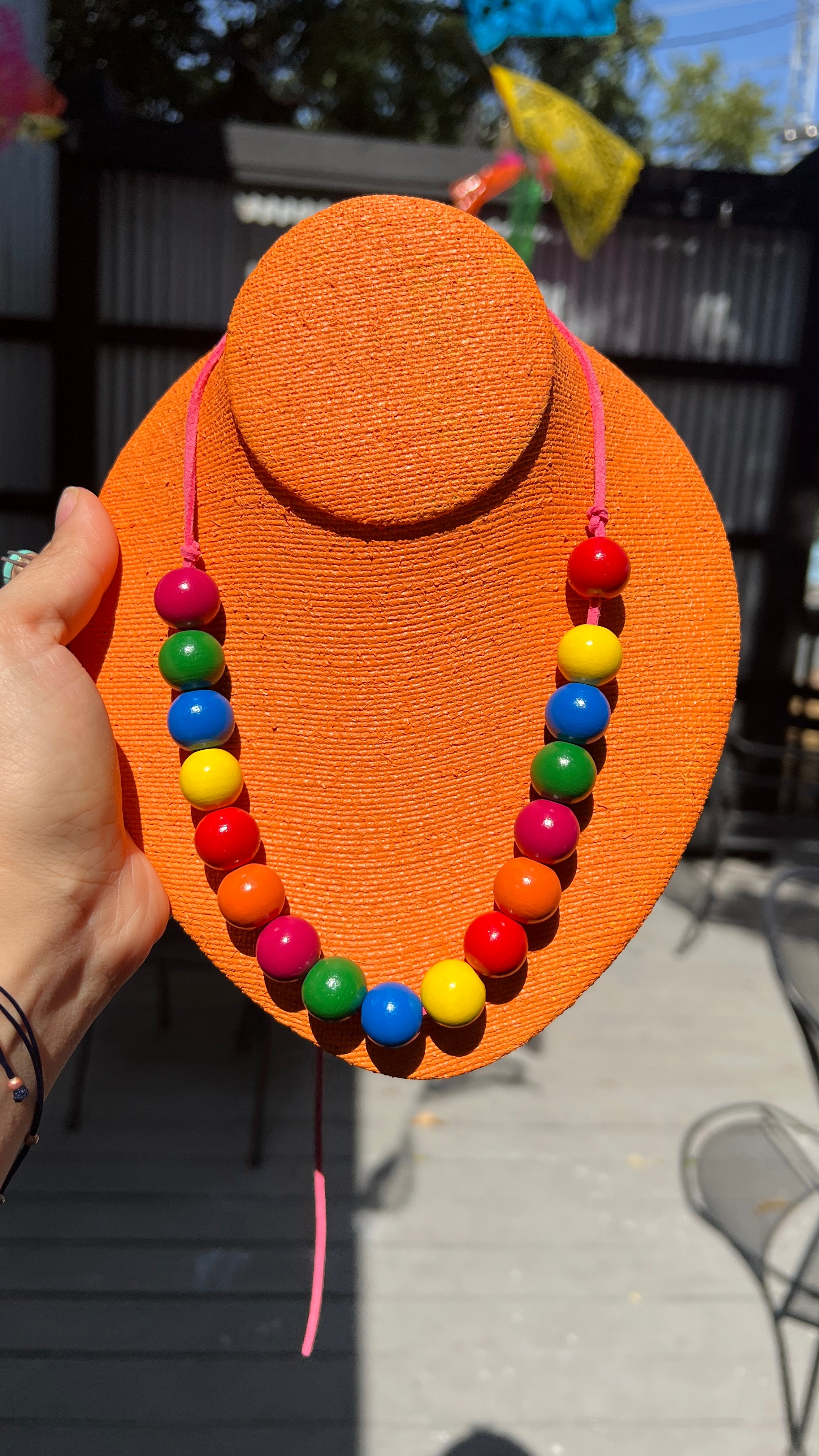 Chunky Beaded Tie Necklace
