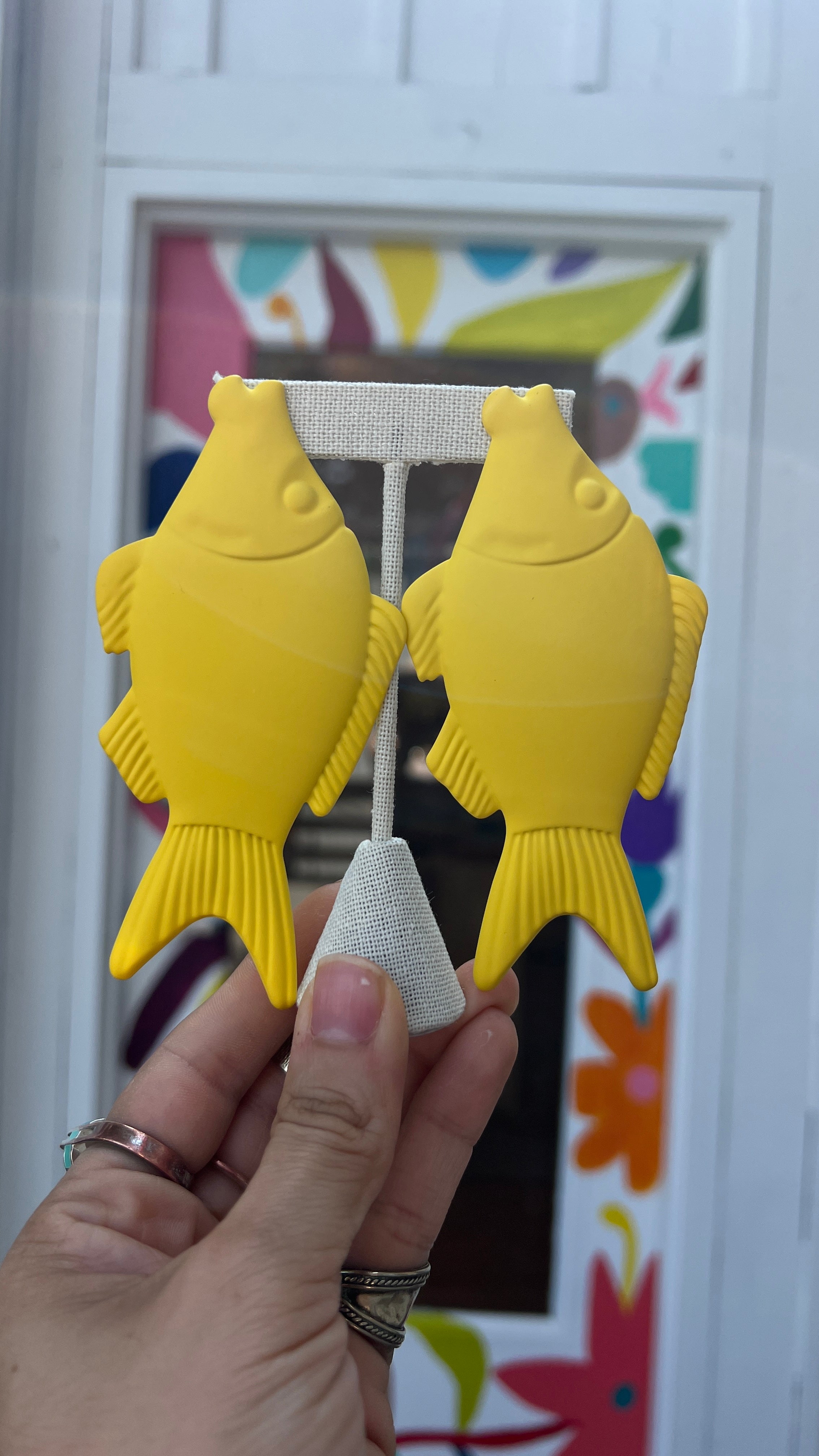 XL Yellow Fish Earrings