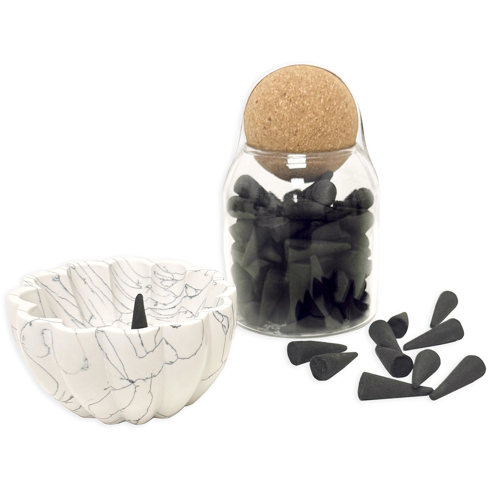 Rose Quartz & Lily Incense Cone Jar