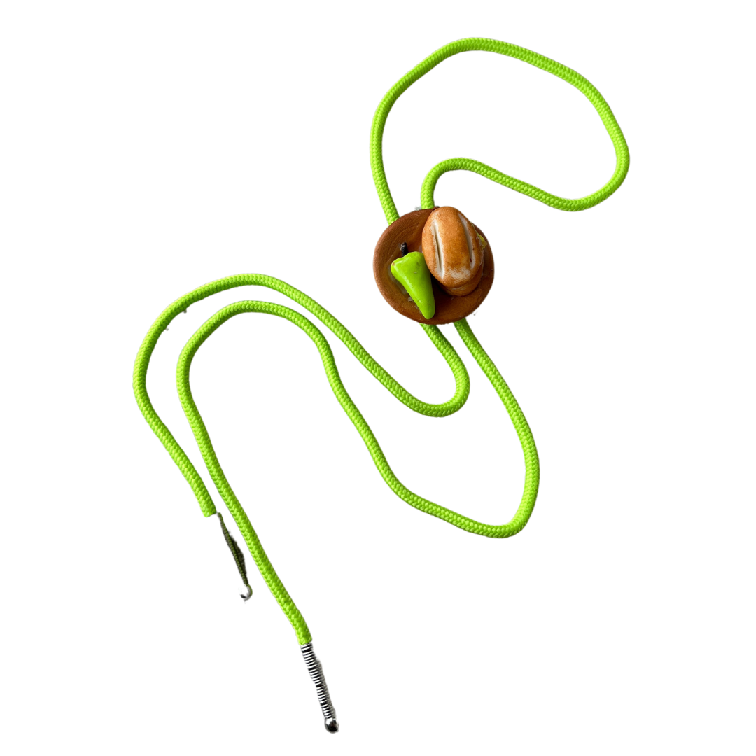 Sandwich Neon Green Bolo Tie