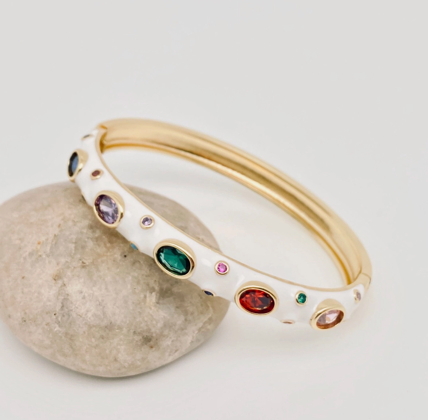 Inlaid Gold Plated Enamel Bangle