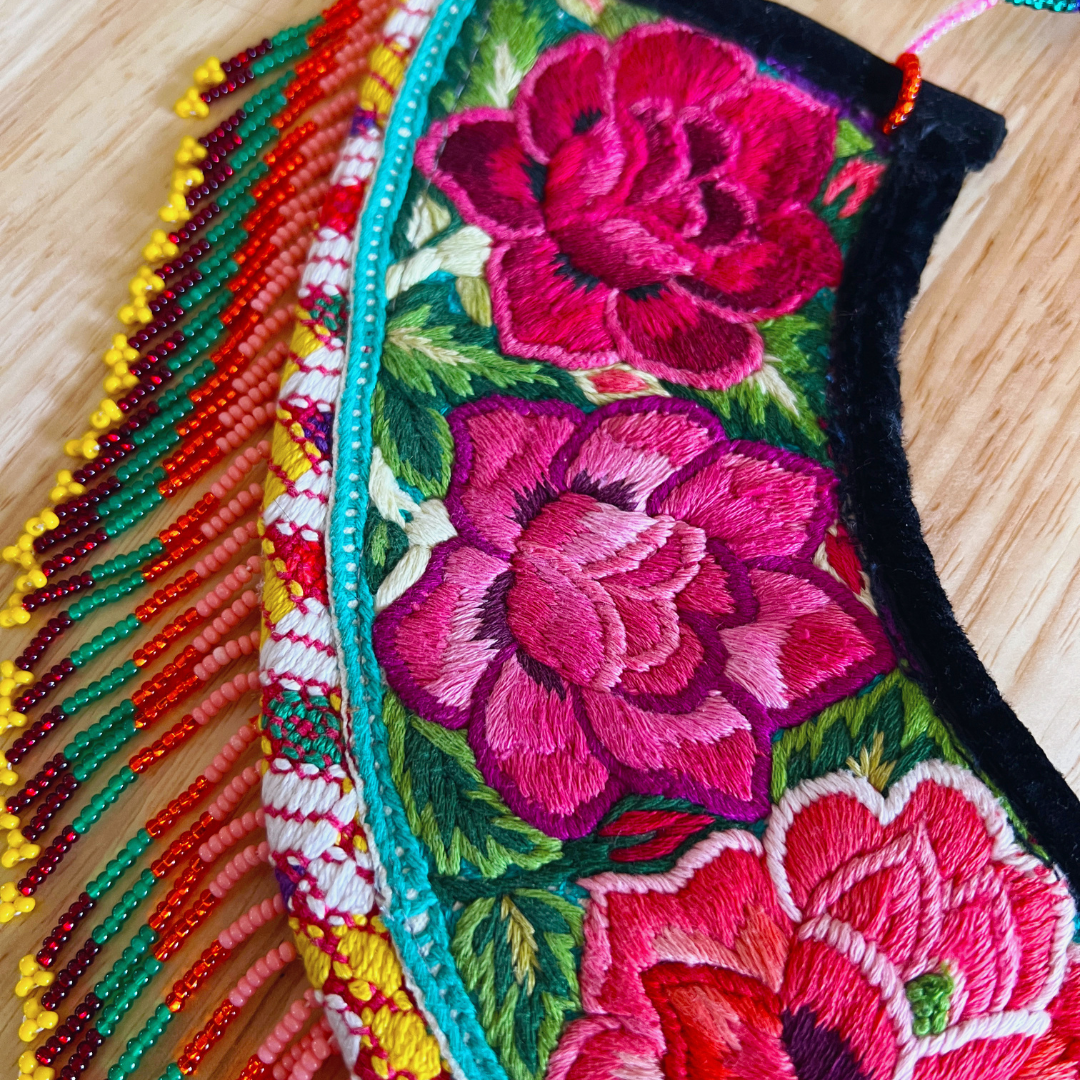Pink Flowers Collar Necklace