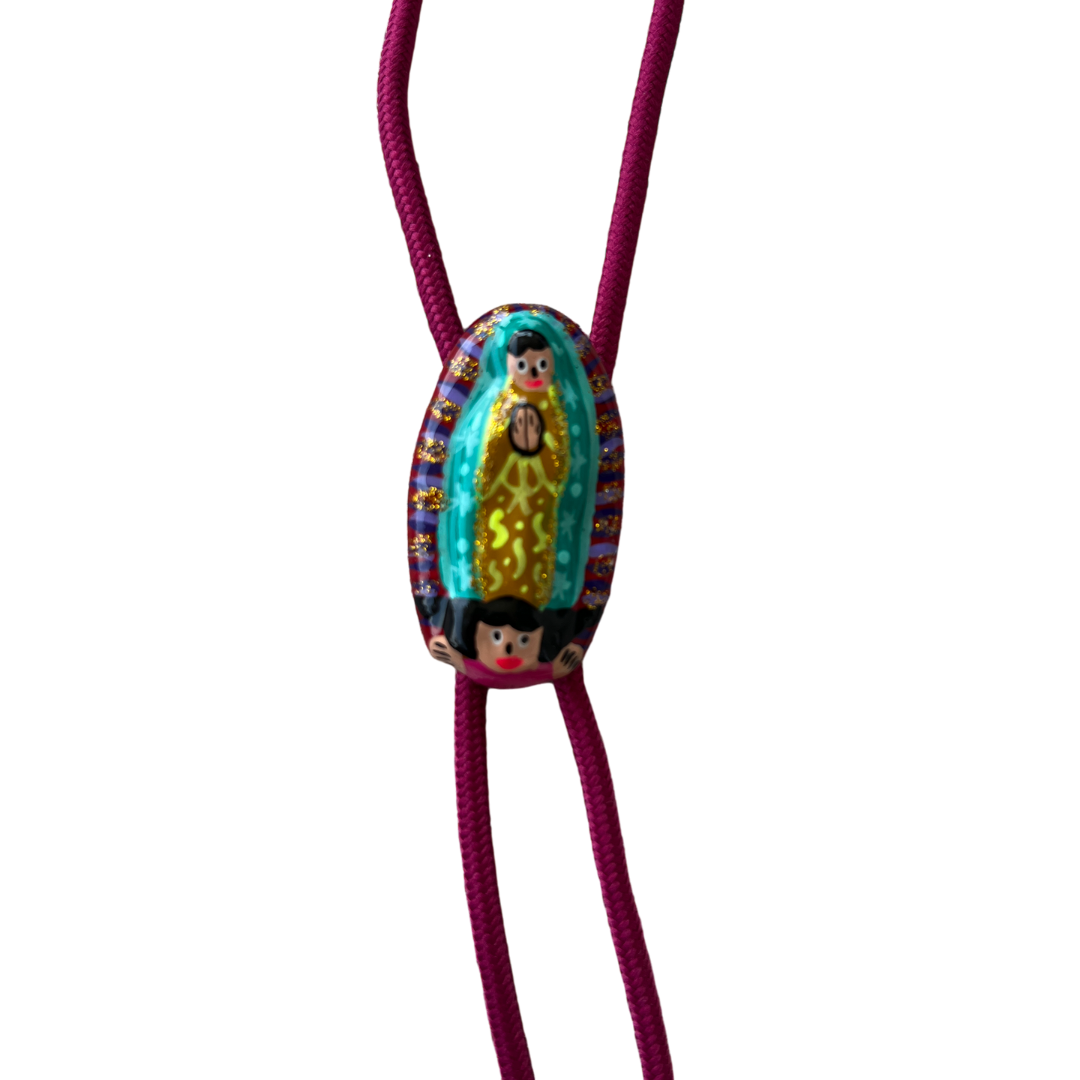 Virgencita Fuchsia Bolo Tie