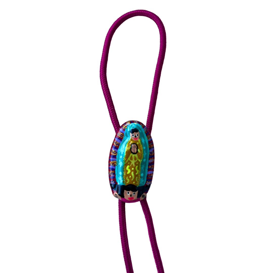Virgencita Fuchsia Bolo Tie