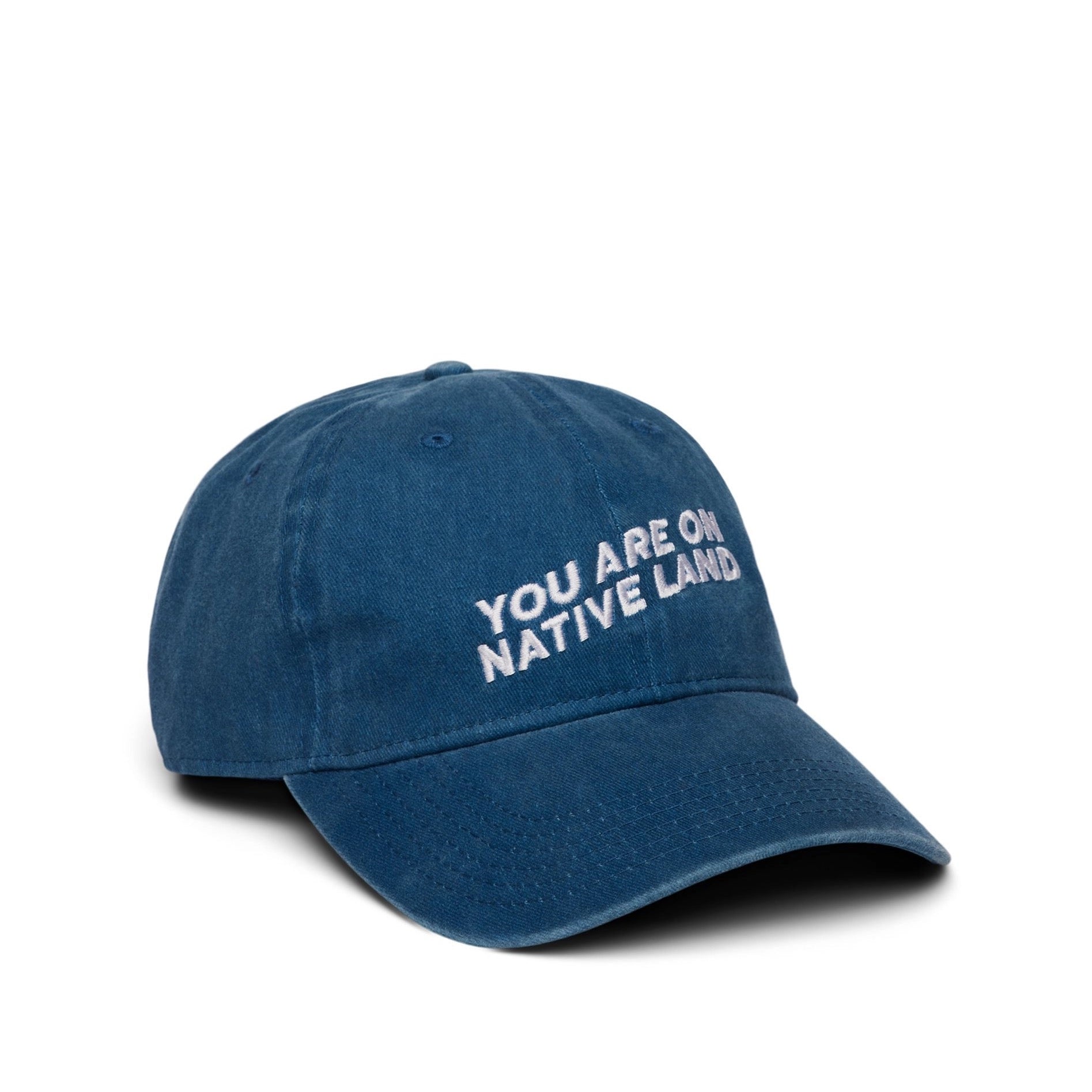 You Are On Native Land Dad Cap - Blue