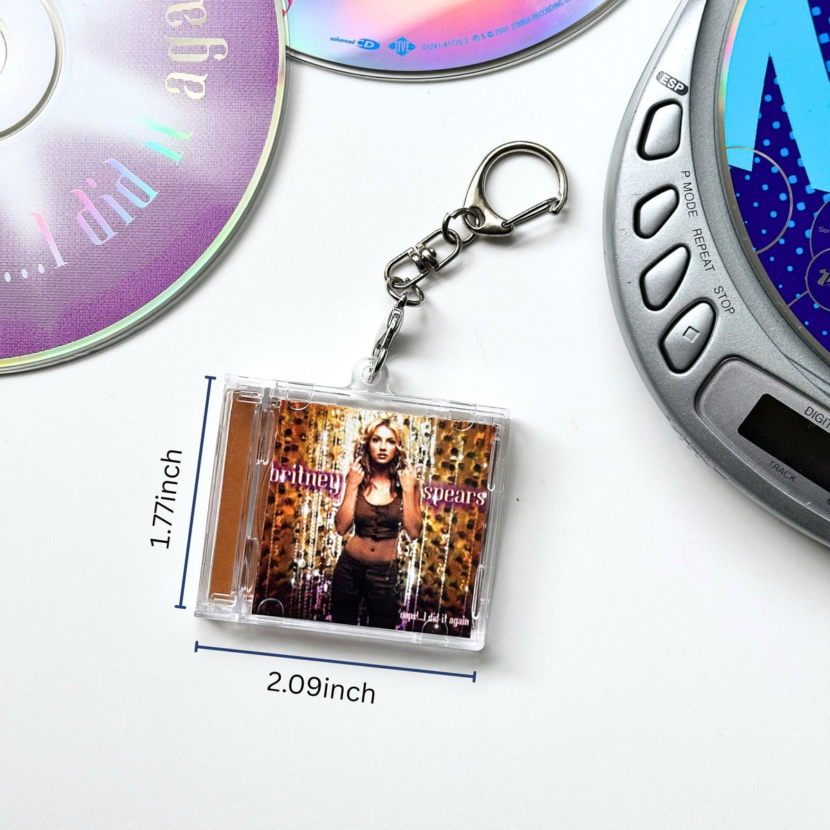 'hit Clips' Mini Britney Spears Cd Case Keychain