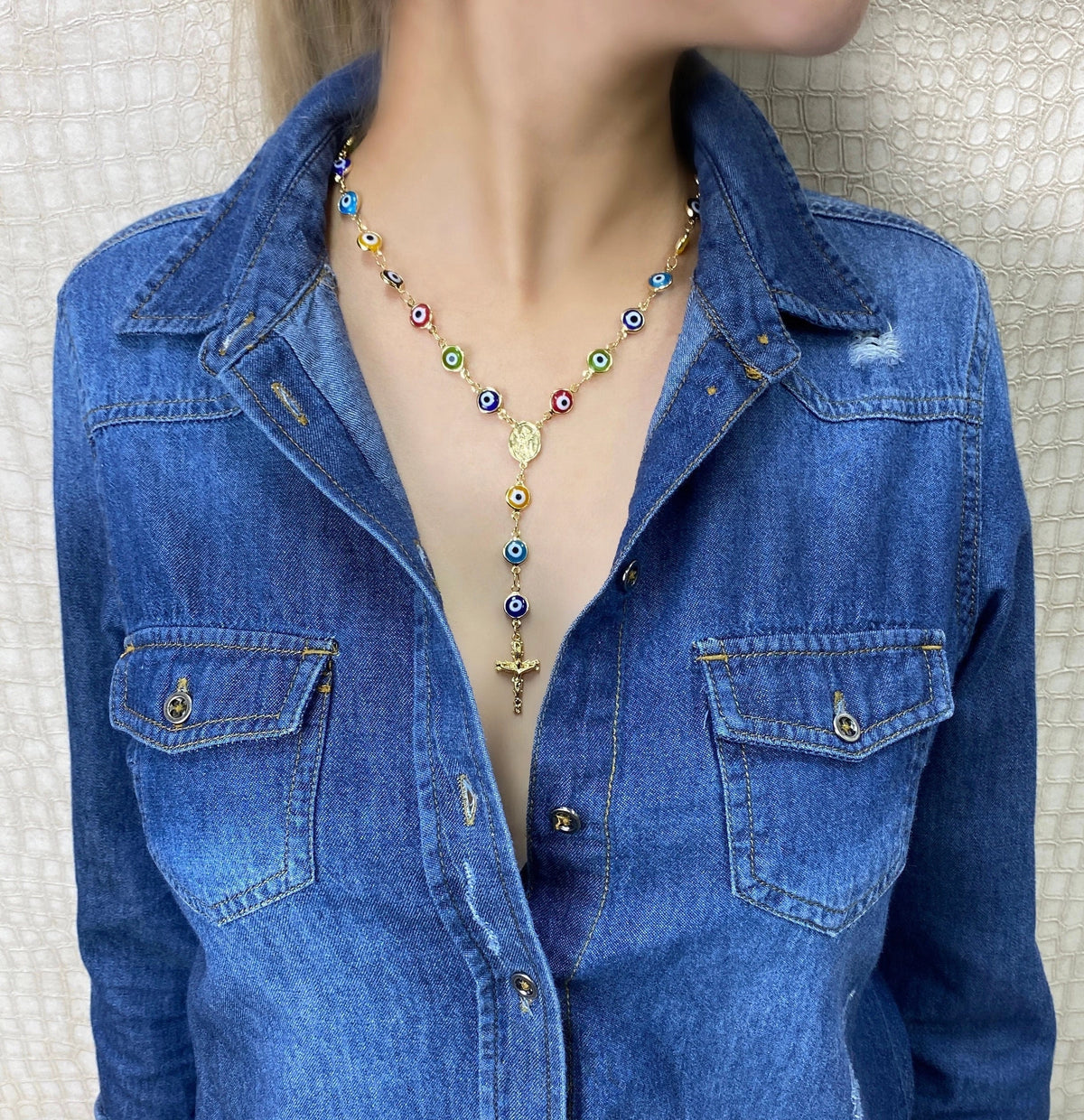 18k Gold Filled Evil Eye Rosary
