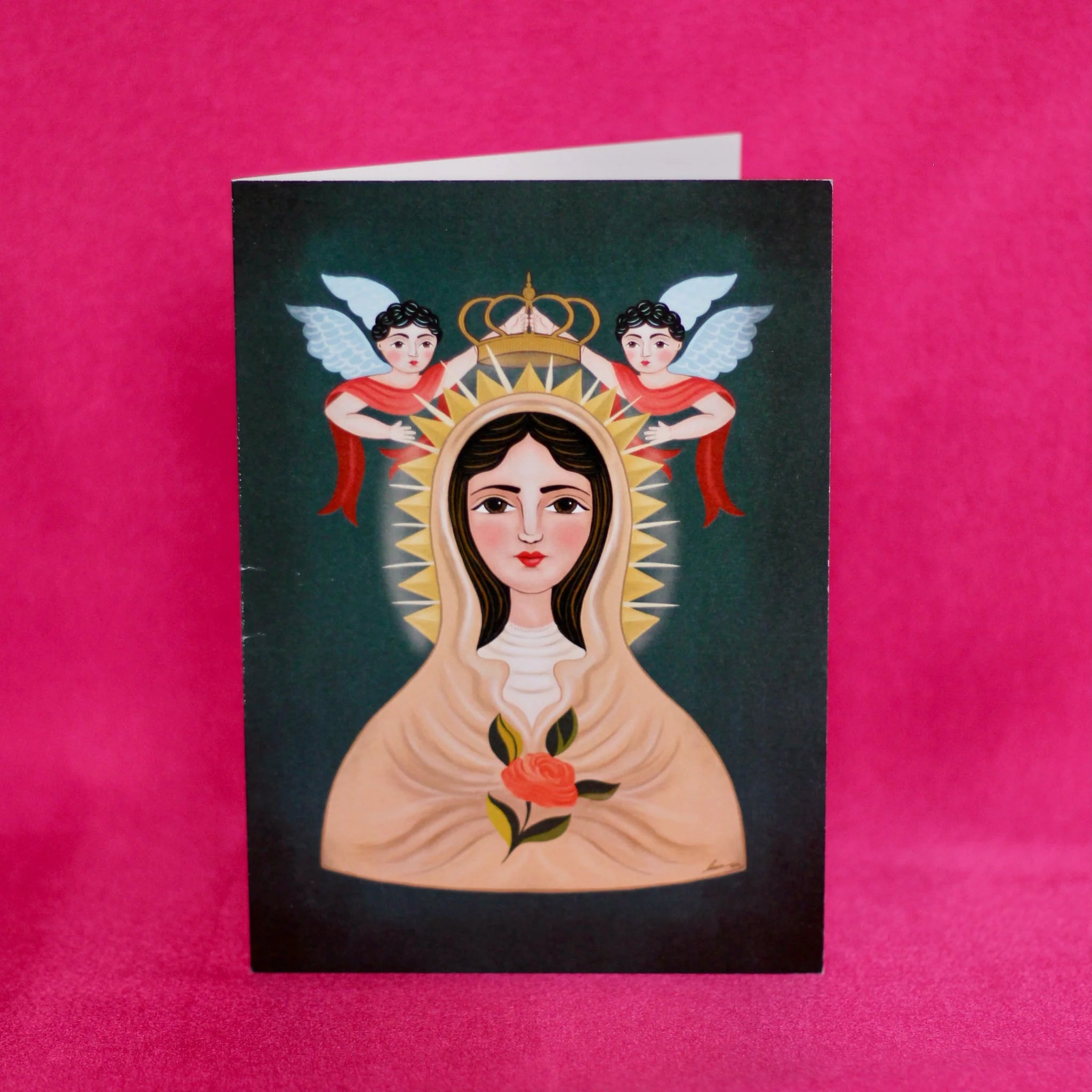 Virgen con Angelitas Card