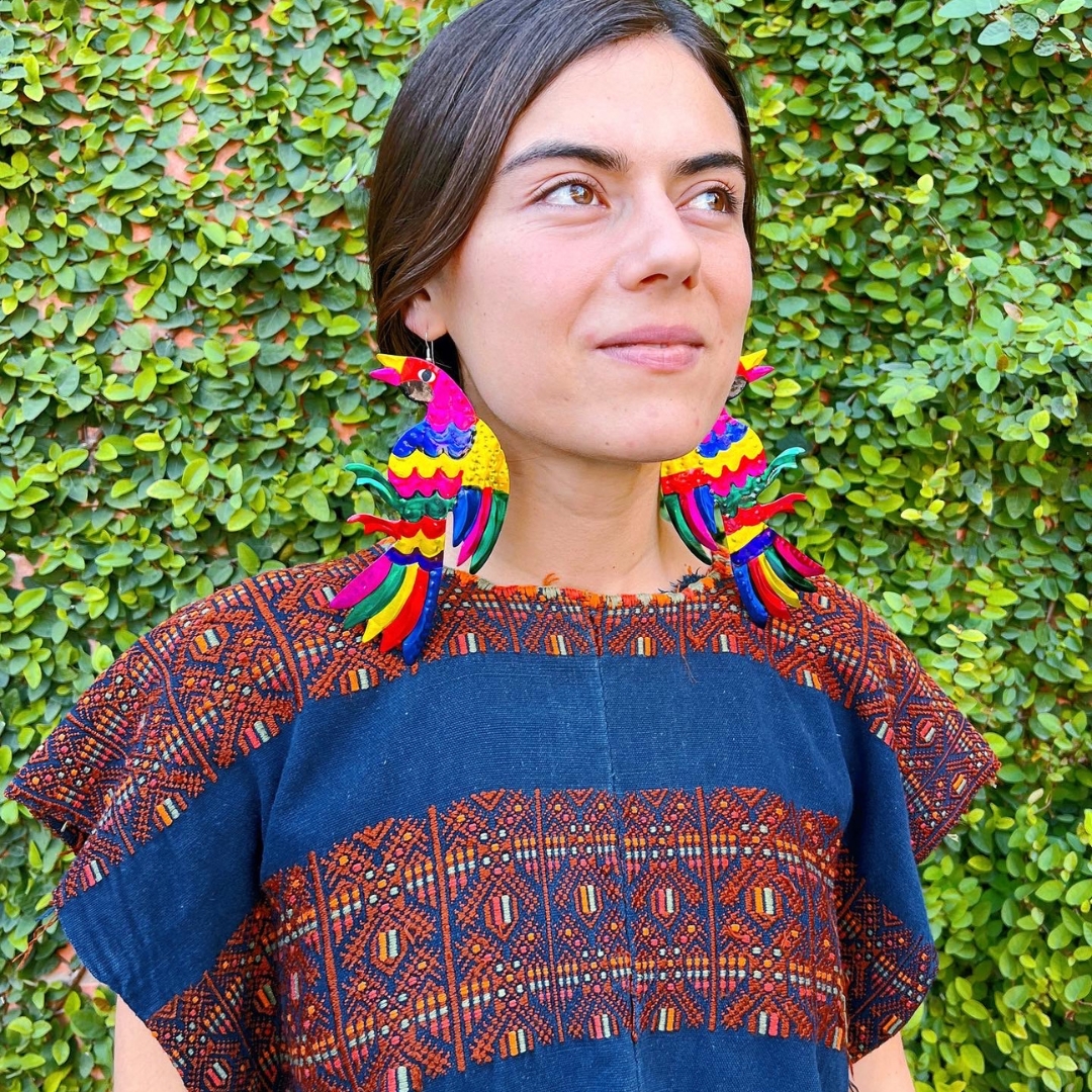 Colorful Bird Statement Earrings