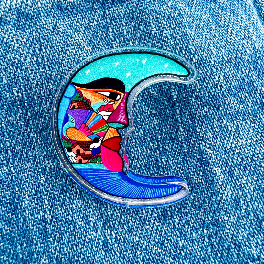 Luna Acrylic Pin