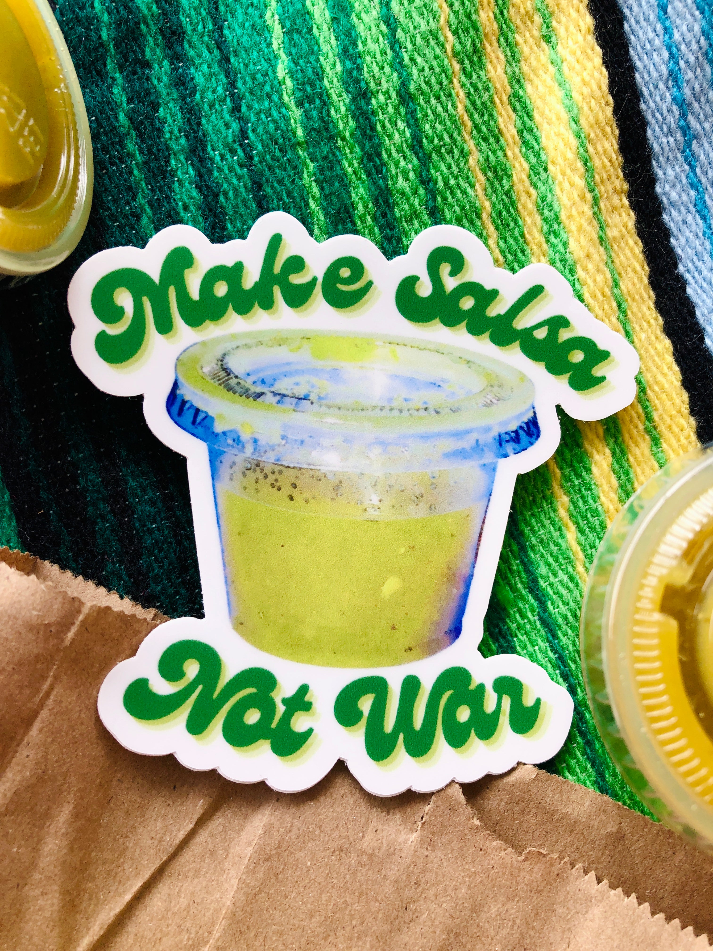 Make Salsa Not War Sticker