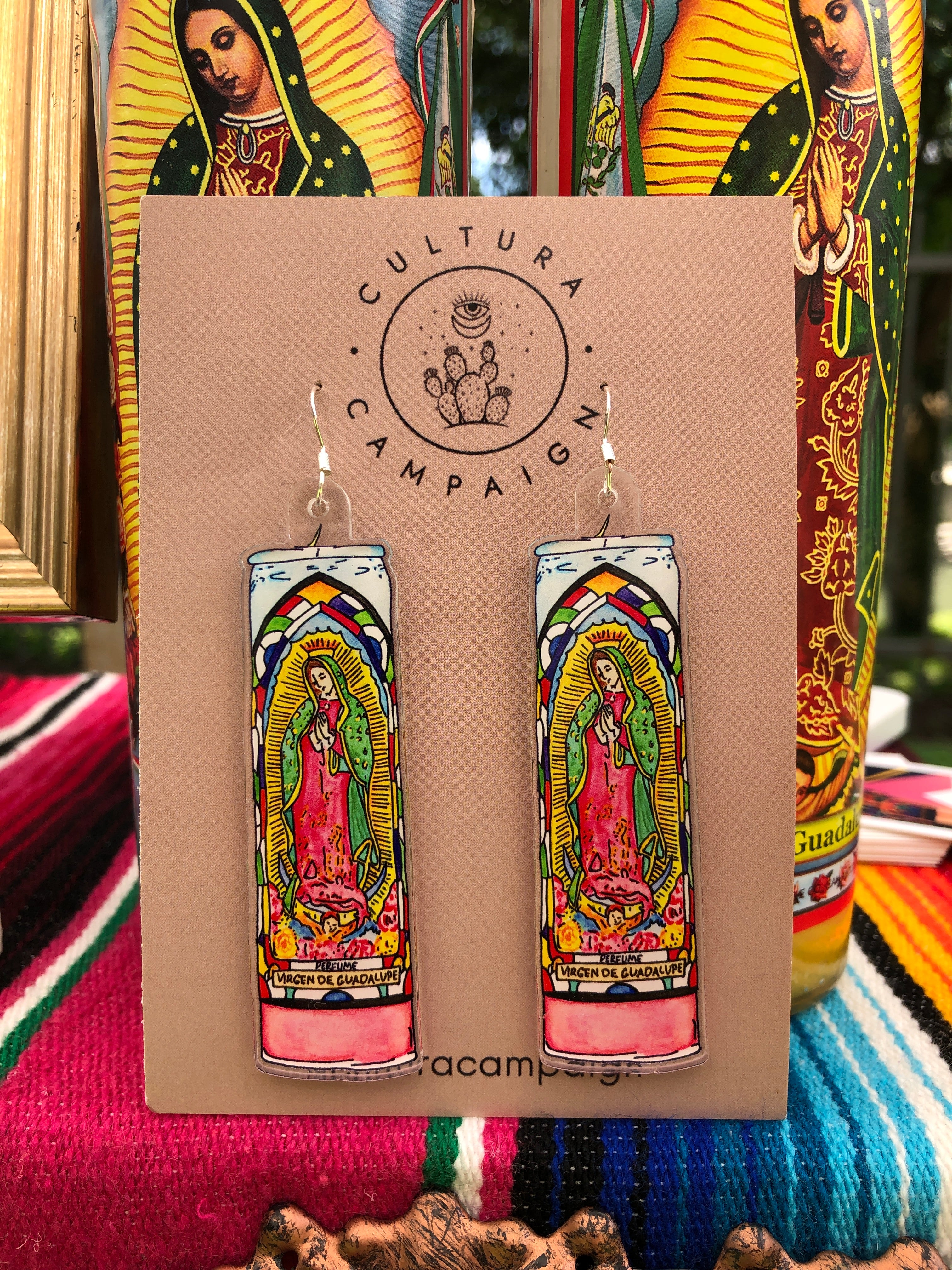 Virgen Candle Earrings
