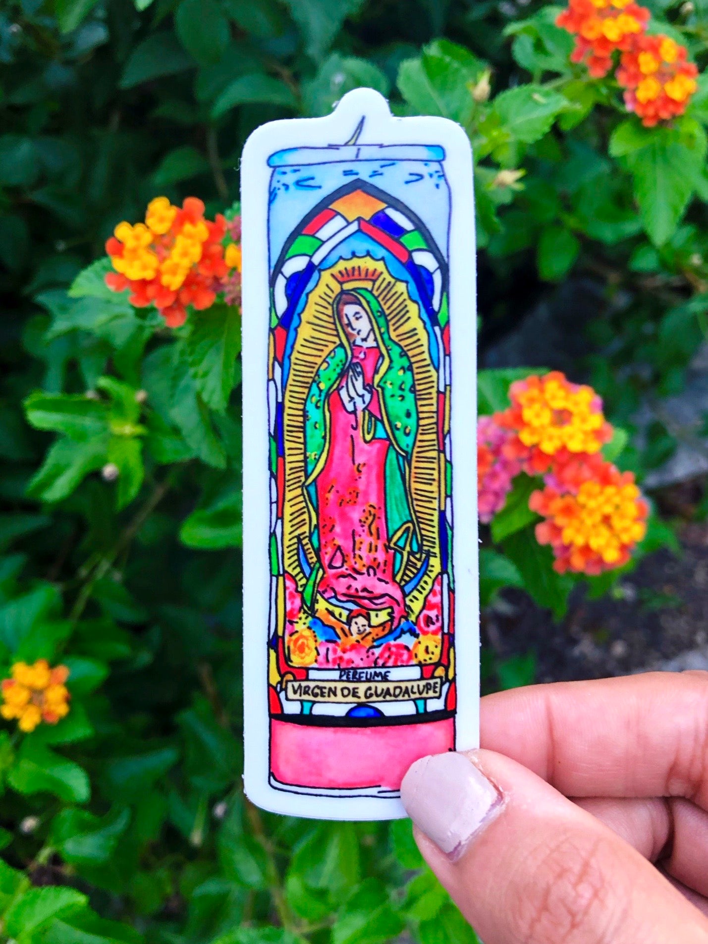 Virgen Prayer Candle Sticker