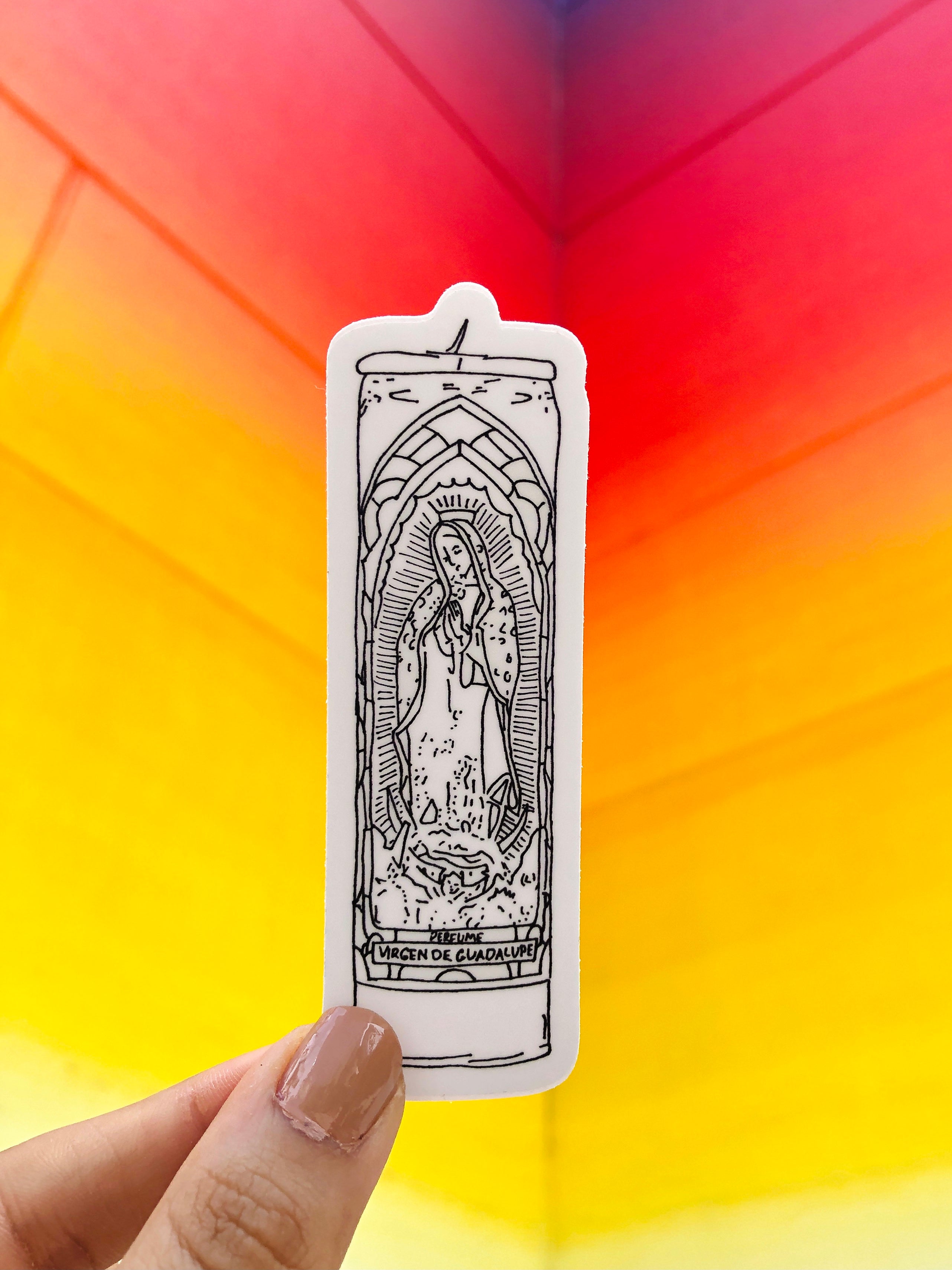 Black & White Prayer Candle Sticker