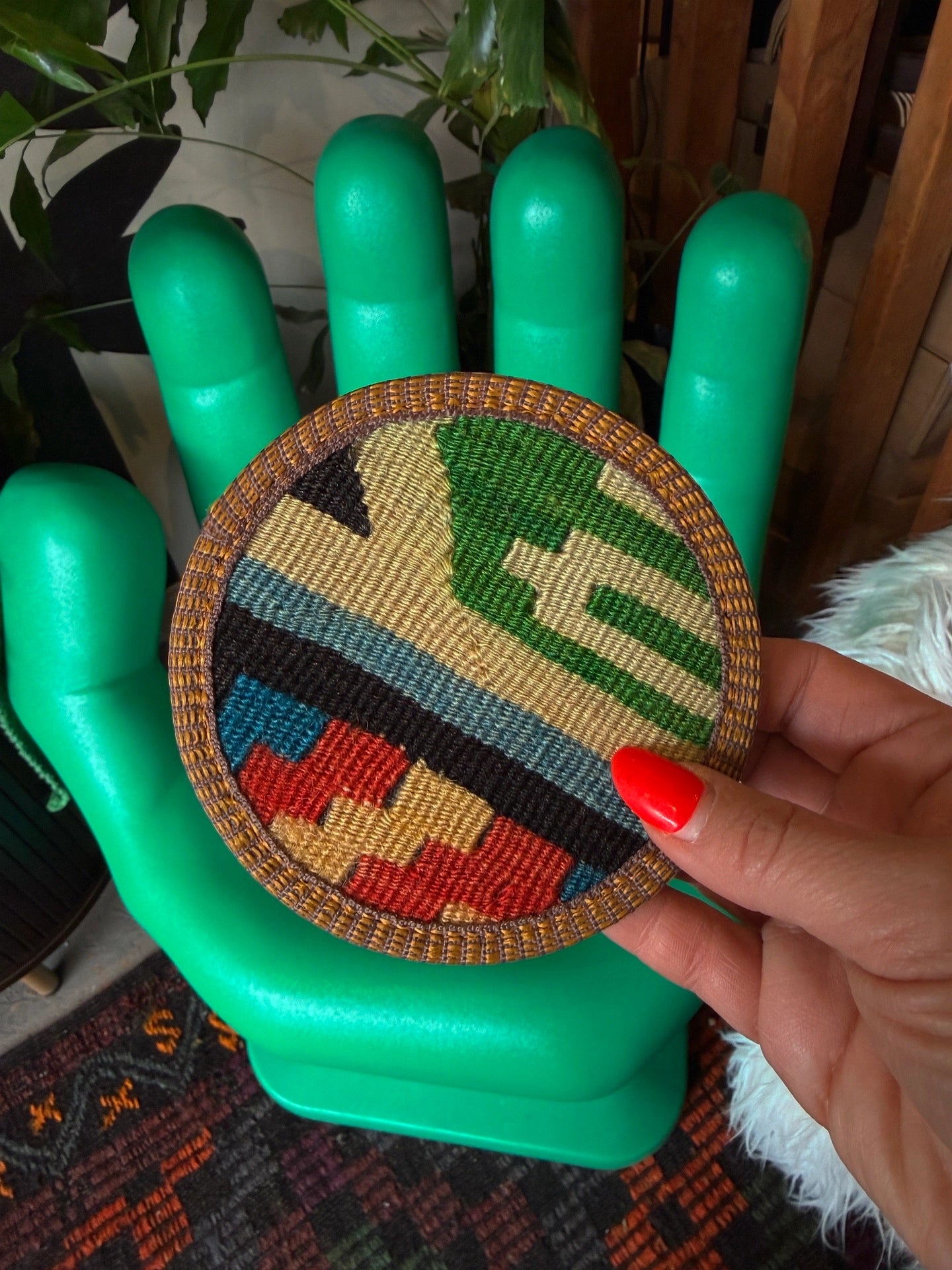 Wool Kilim Rug Coaster + Plant Pad