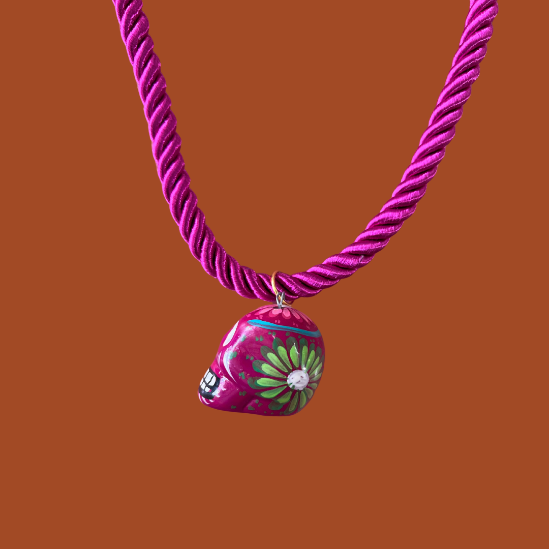 Dia de Los Muertos Skull Cord Fuchsia