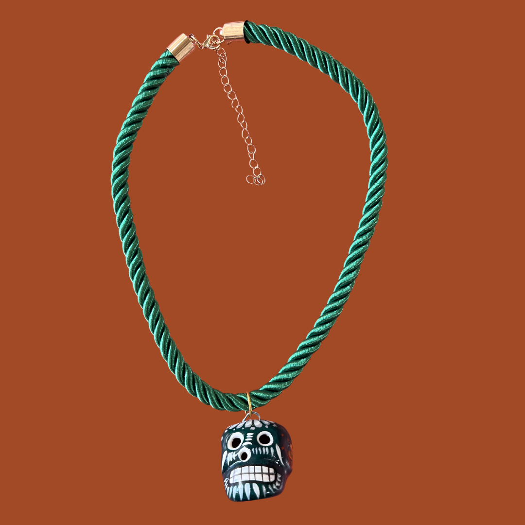 Dia de Los Muertos Skull Cord Green