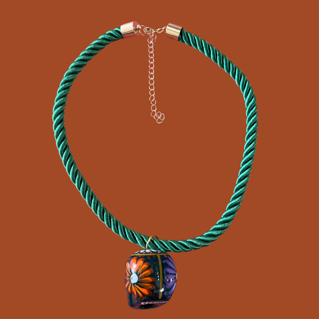 Dia de Los Muertos Skull Cord Green