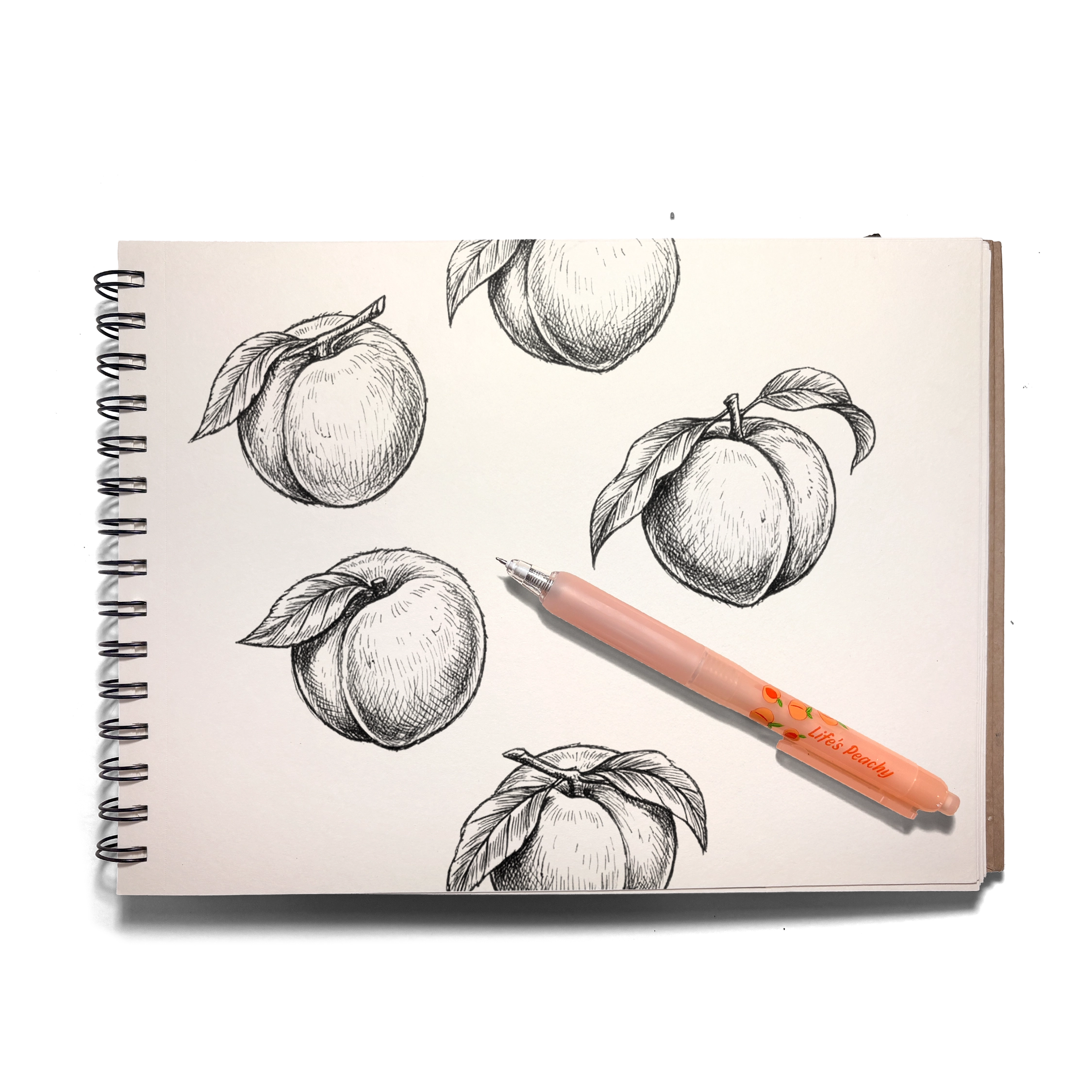 Fresh Squeezed Black Ink Scented Gel Pen - Peach