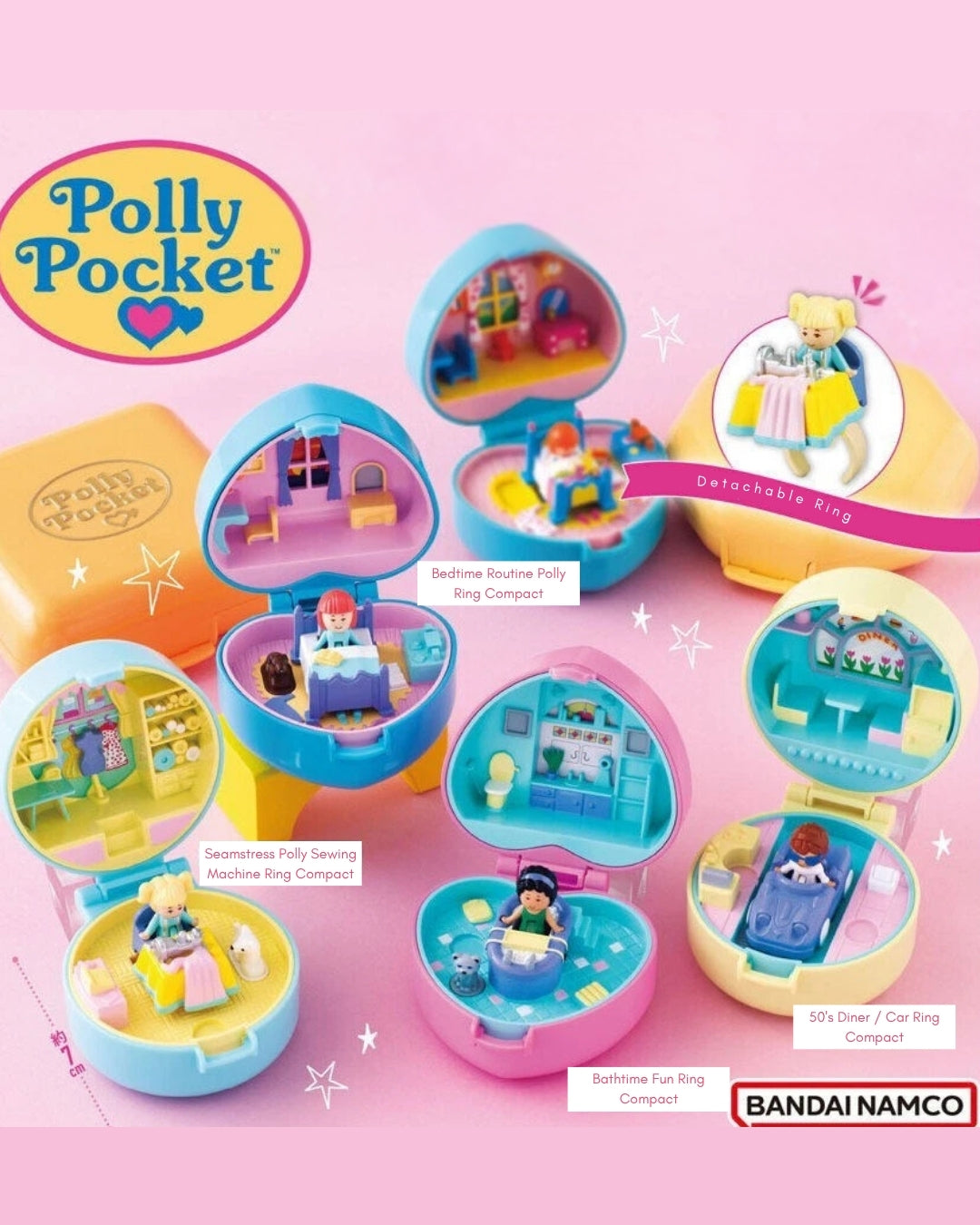 Official Polly Pocket Mini Ring Compact