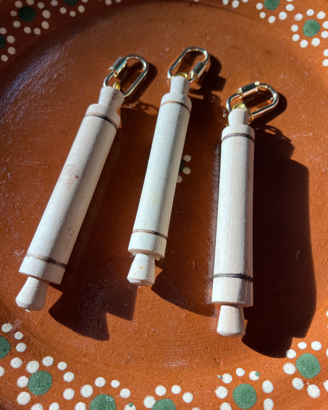 Mexican Wooden Utensils Bag Charms