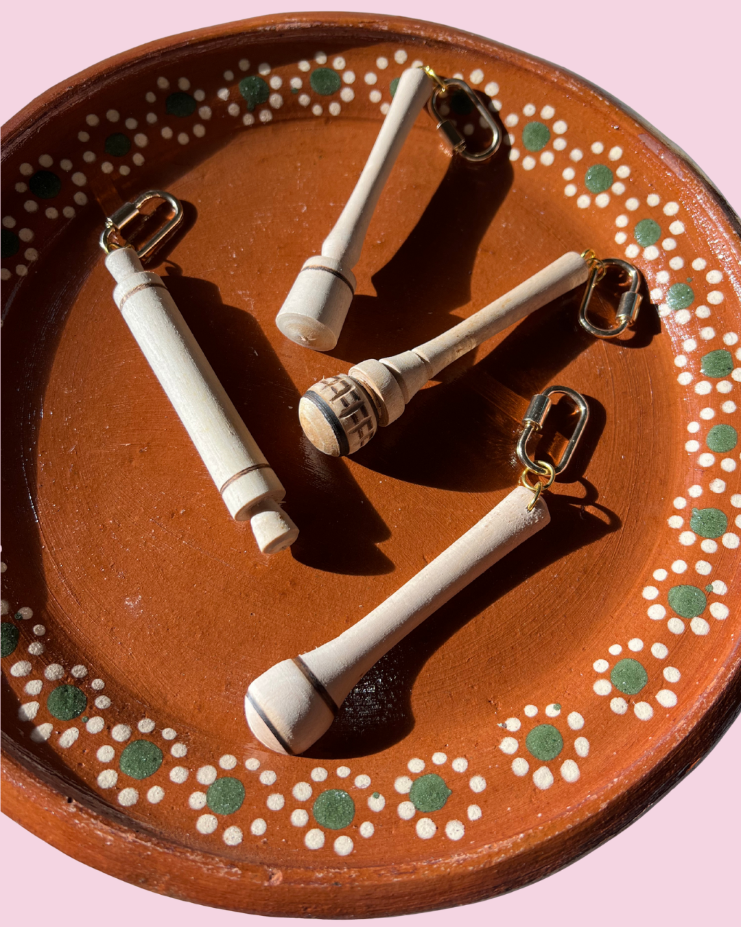 Mexican Wooden Utensils Bag Charms