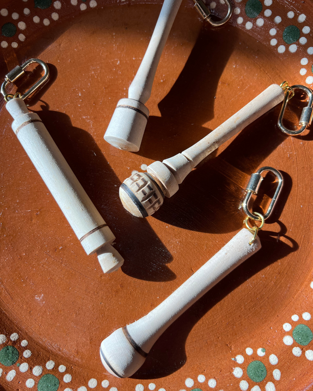 Mexican Wooden Utensils Bag Charms