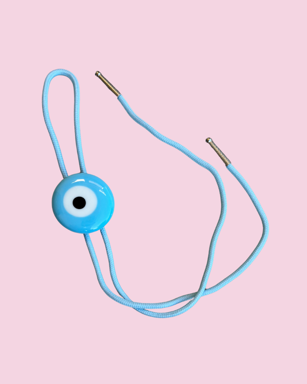 Light Blue Evil Eye Bolo Tie