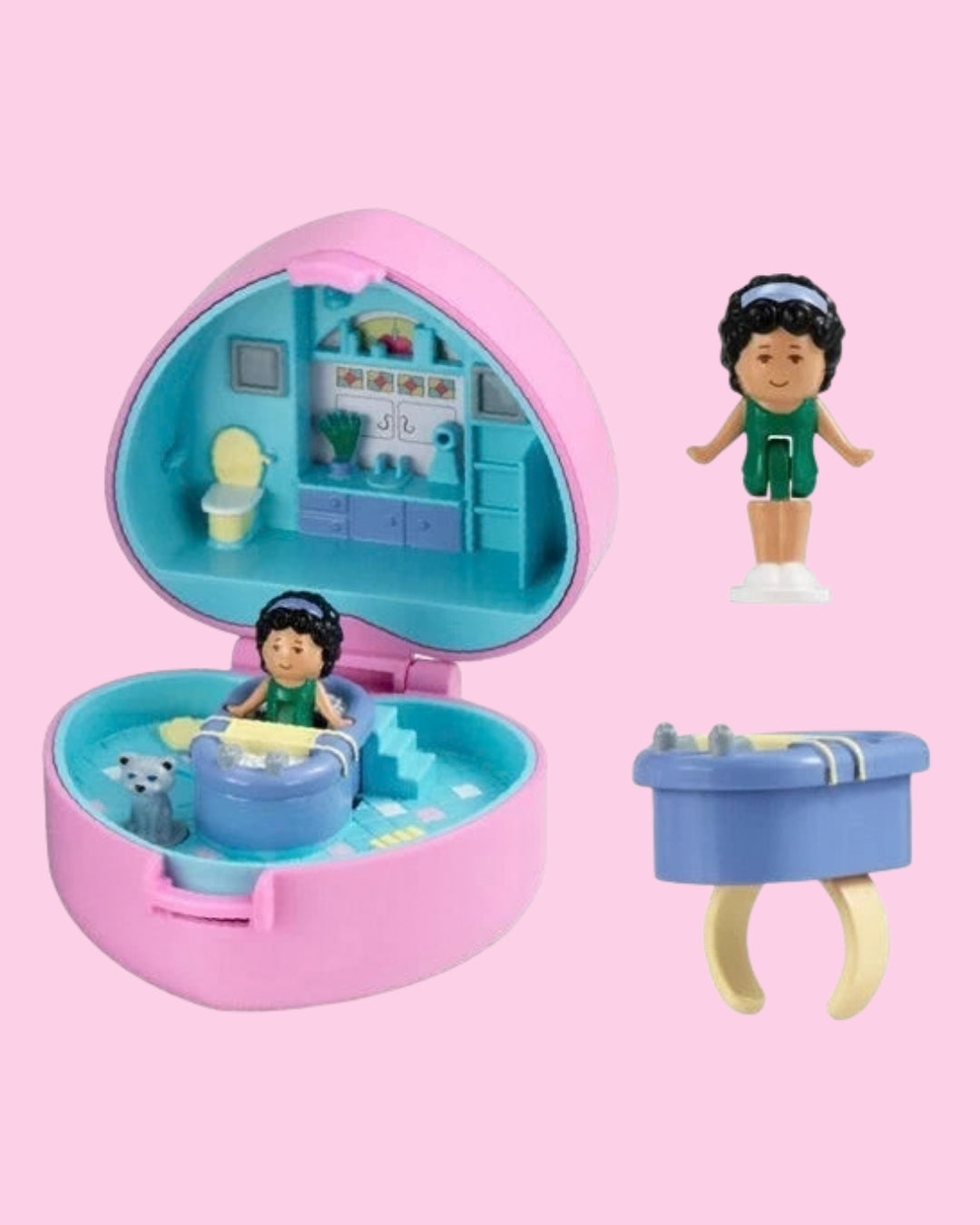 Official Polly Pocket Mini Ring Compact