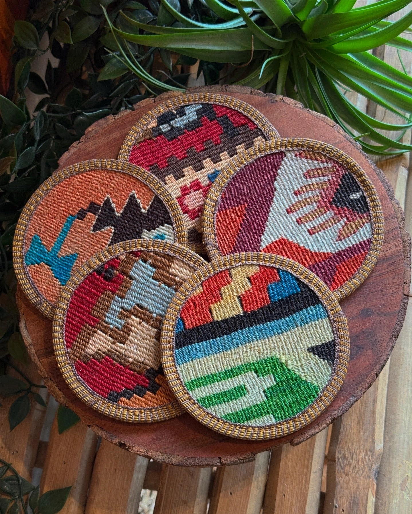 Wool Kilim Rug Coaster + Plant Pad