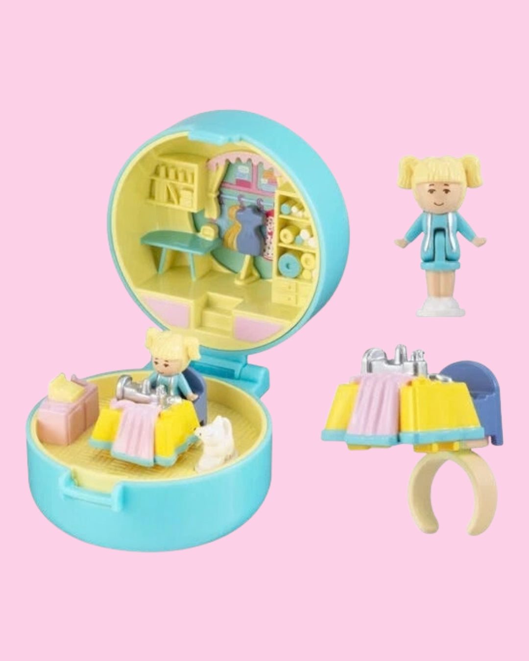 Official Polly Pocket Mini Ring Compact