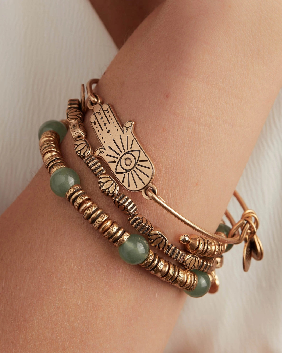 Spiritual Armor Hamsa Inline Charm Bangle