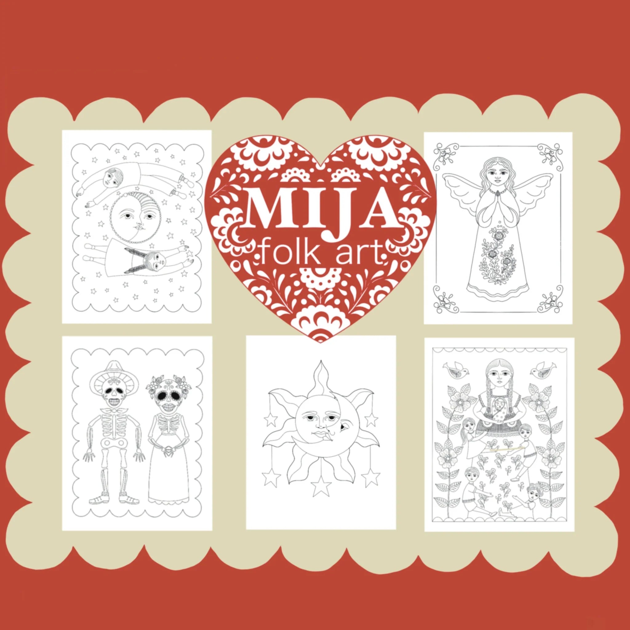 Folk Art Coloring Book