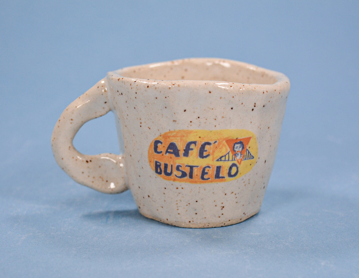 Handmade Café Bustelo Ceramic Espresso Cup 2-4 oz