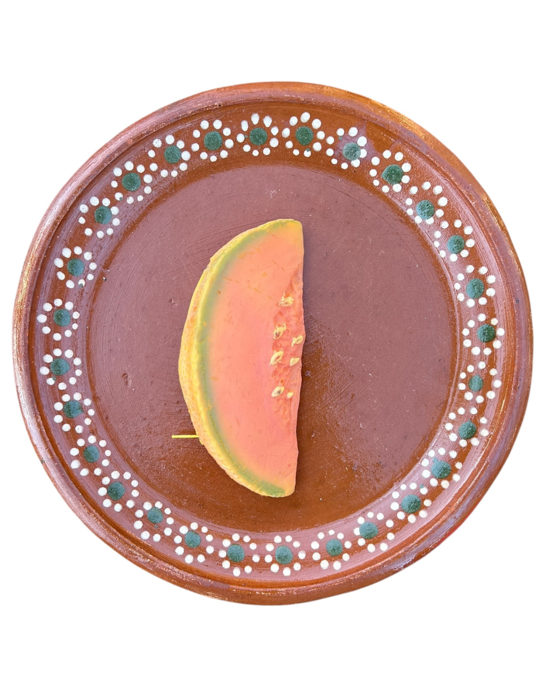 Cantaloupe Coin Purse on Barro Plate