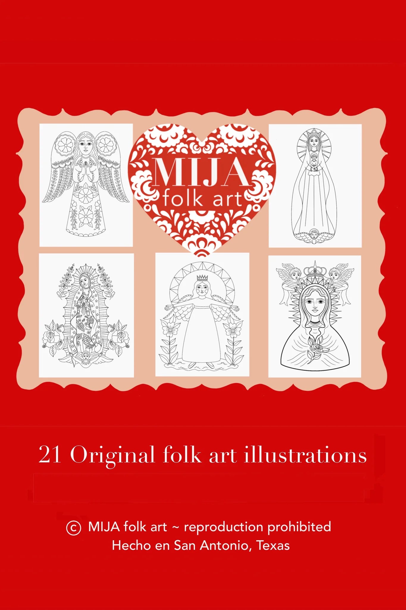 Folk Art Coloring Book - Virgens, Saints, & Angels